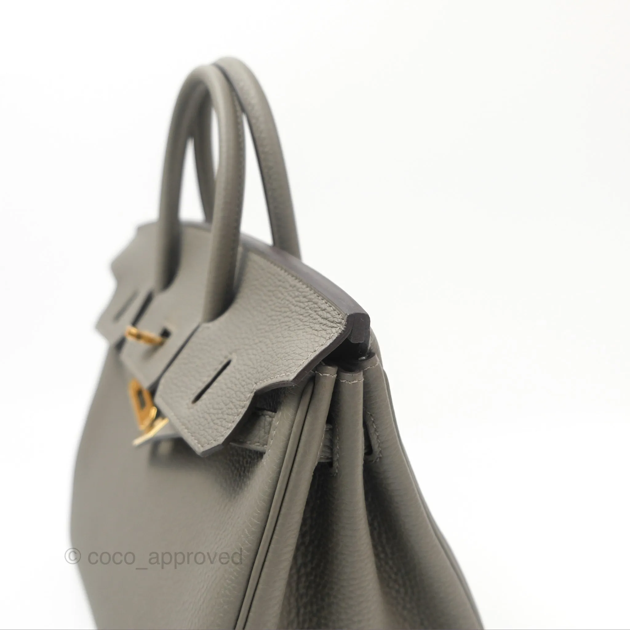 Hermes Birkin 25 Retourne Gris Meyer 0L Togo Gold Hardware