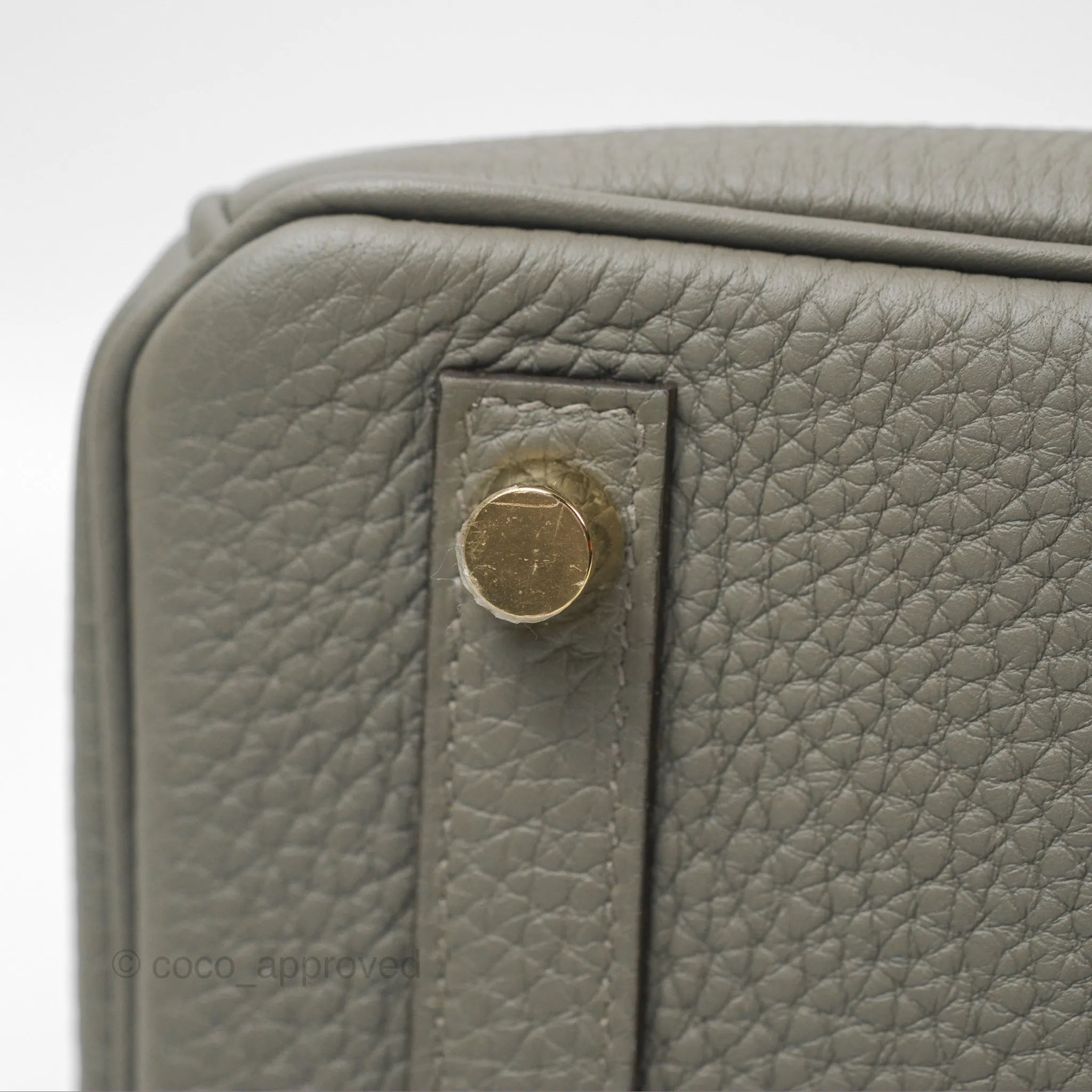 Hermes Birkin 25 Retourne Gris Meyer 0L Togo Gold Hardware