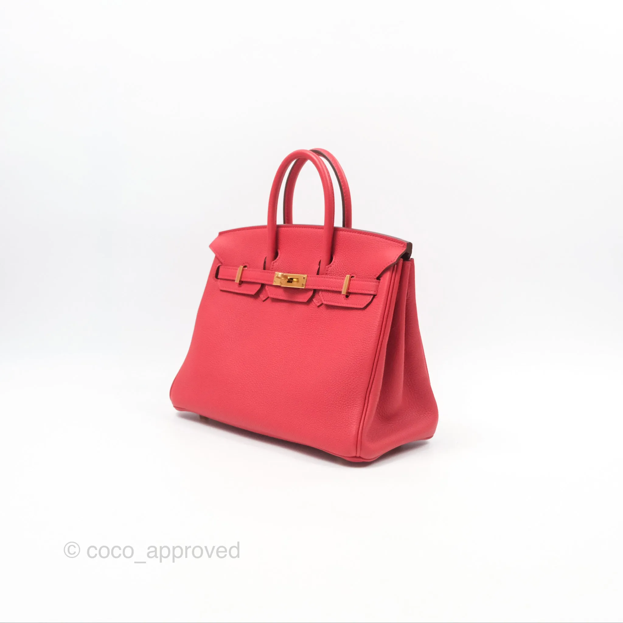 Hermes Birkin 25 Retourne Red Togo Gold Hardware