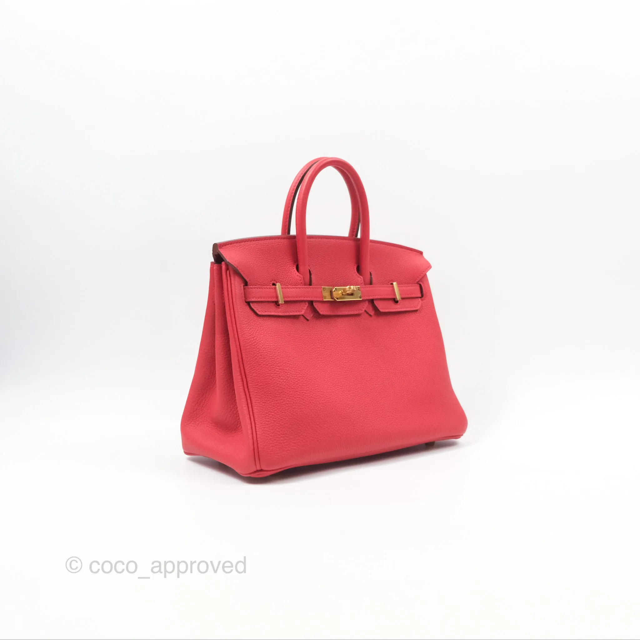 Hermes Birkin 25 Retourne Red Togo Gold Hardware