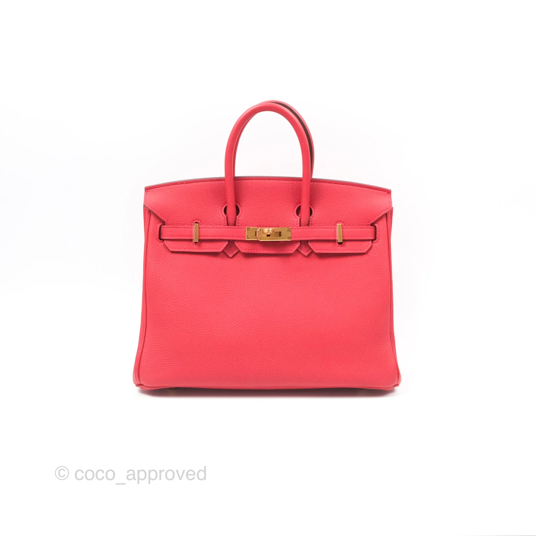 Hermes Birkin 25 Retourne Red Togo Gold Hardware