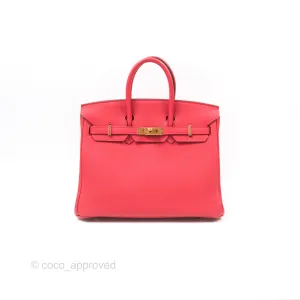 Hermes Birkin 25 Retourne Red Togo Gold Hardware