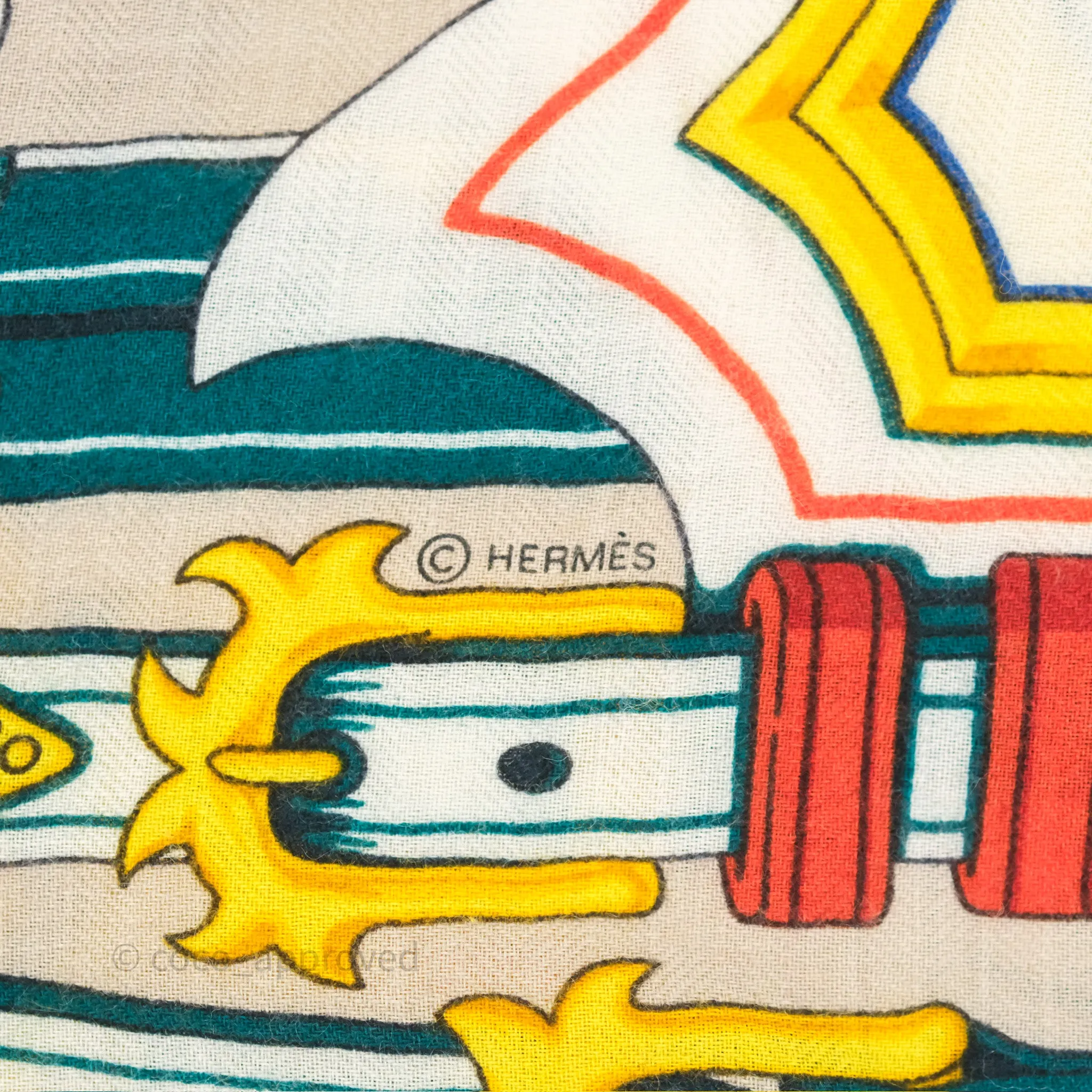 Hermes Brides et Destin Giant Triangle Scarf 94x188cm Cashmere Silk