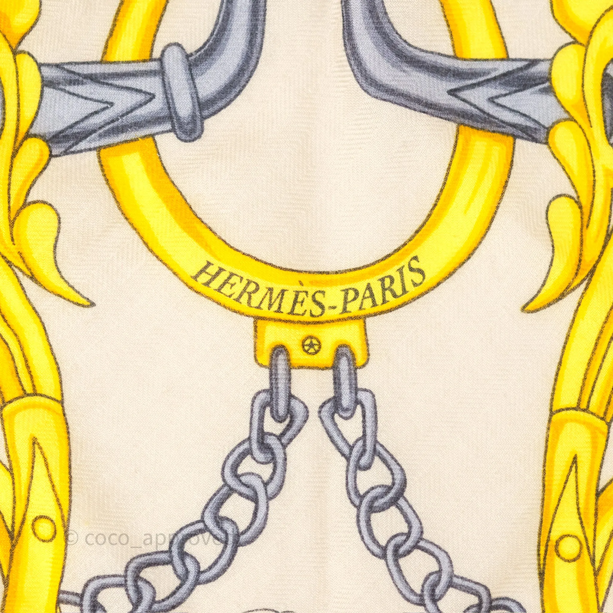 Hermes Brides et Destin Giant Triangle Scarf 94x188cm Cashmere Silk