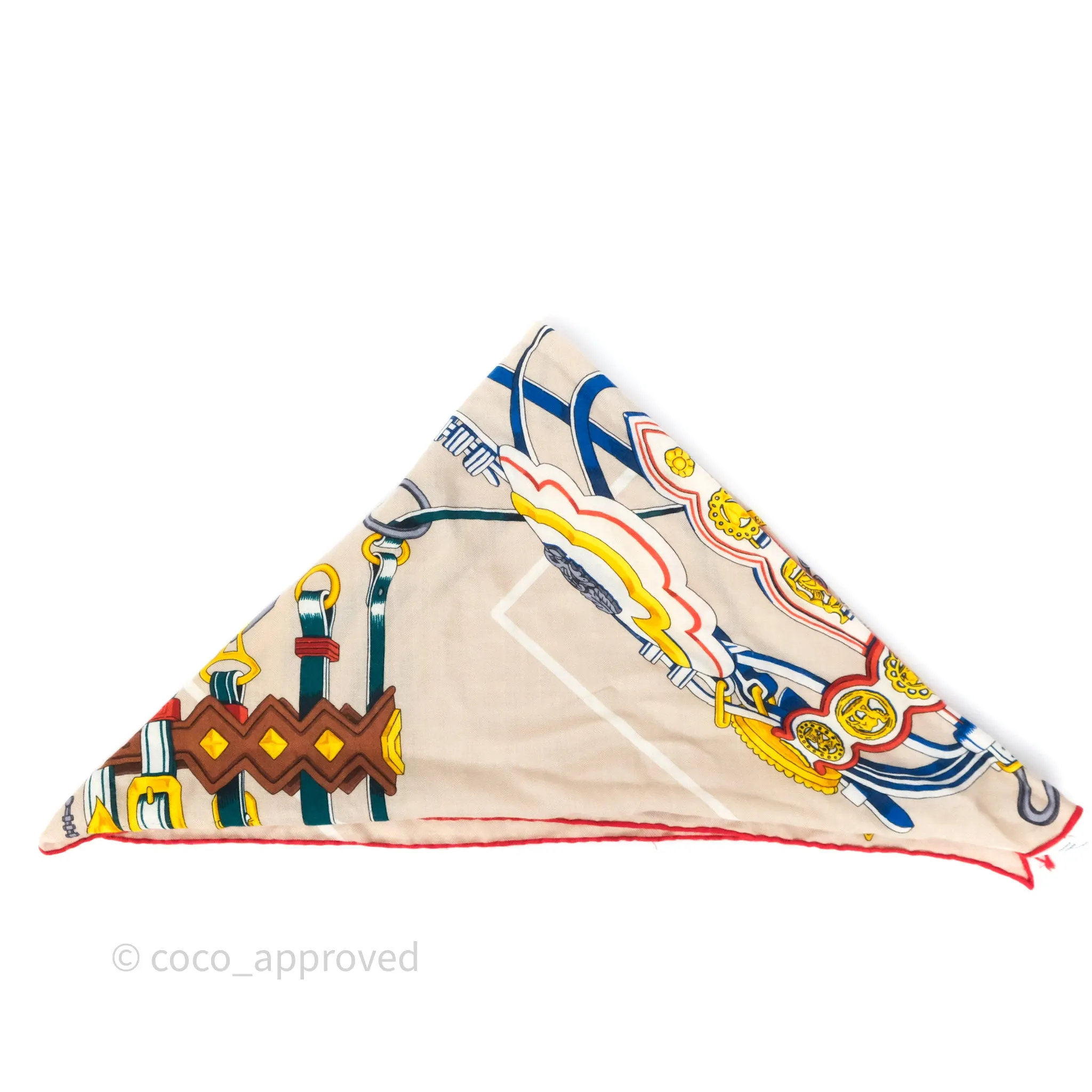 Hermes Brides et Destin Giant Triangle Scarf 94x188cm Cashmere Silk