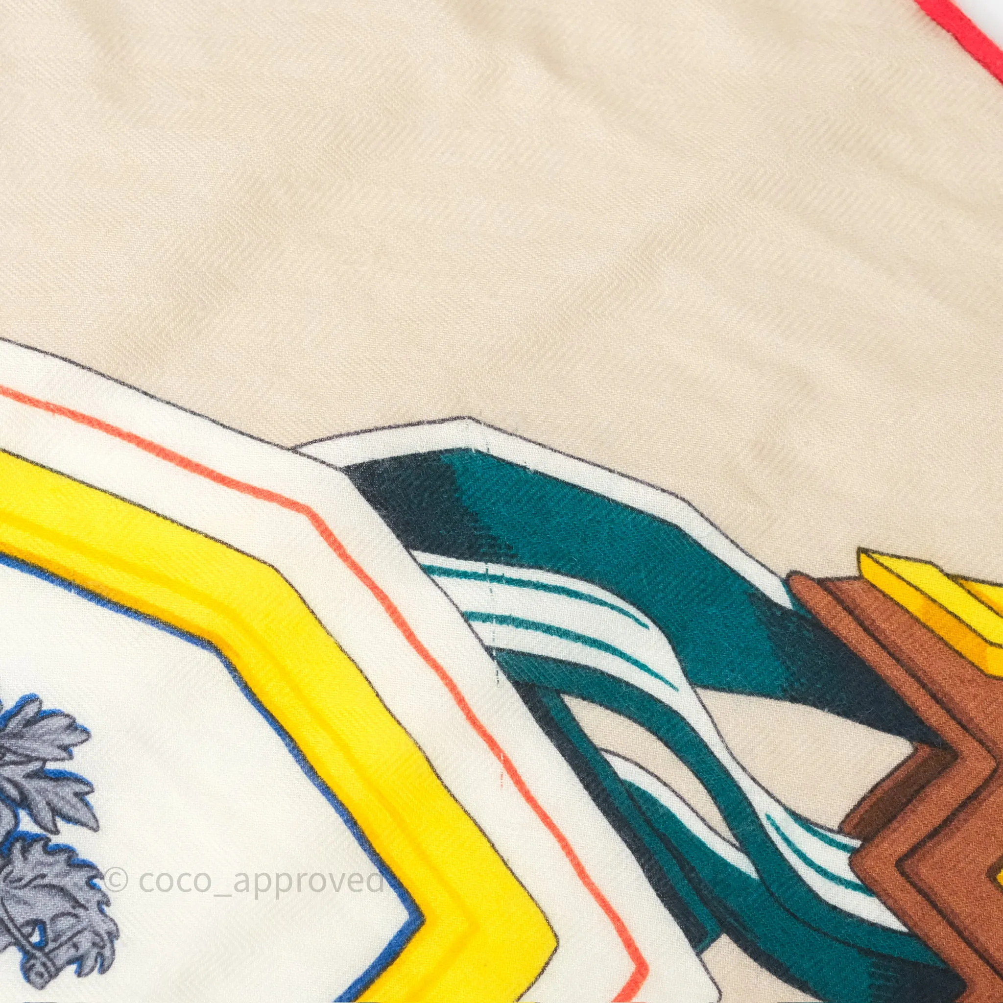 Hermes Brides et Destin Giant Triangle Scarf 94x188cm Cashmere Silk