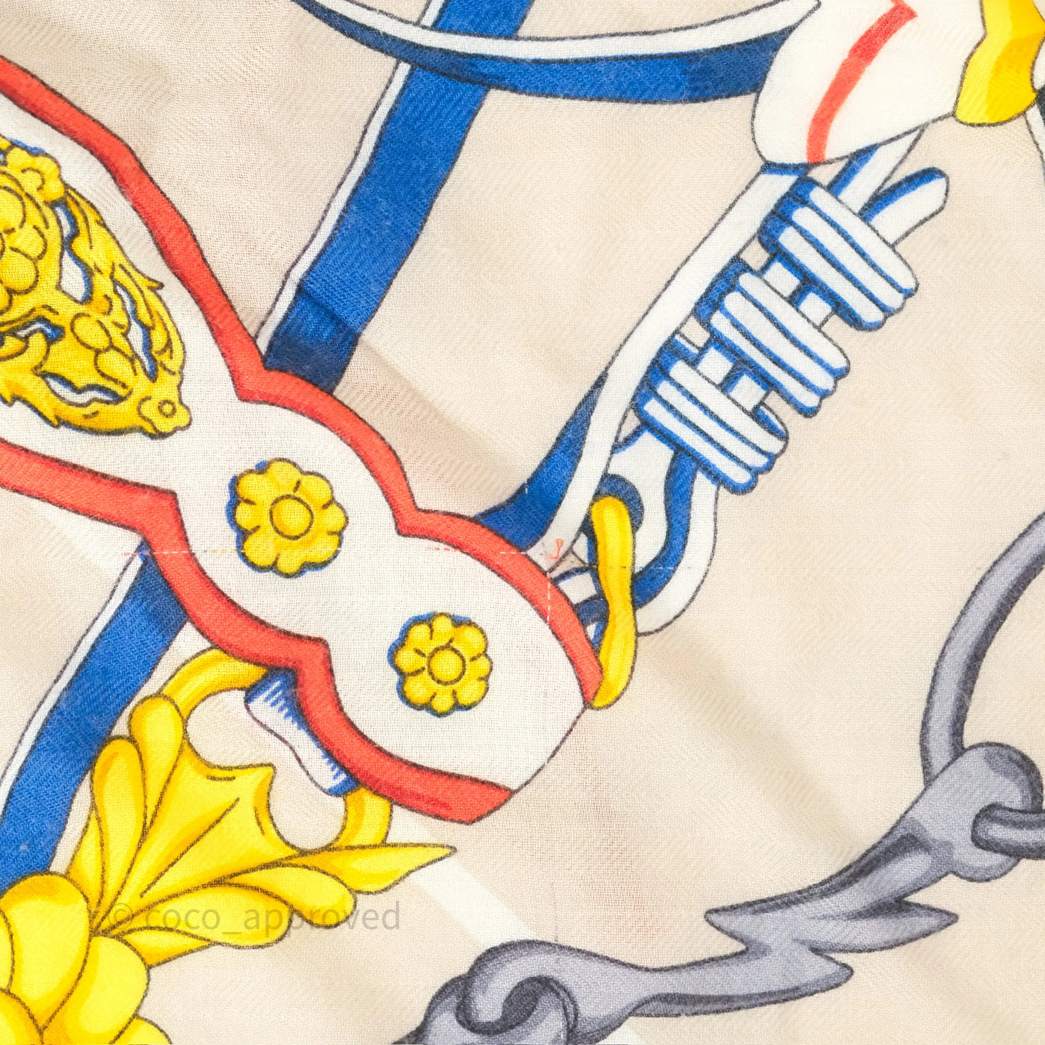 Hermes Brides et Destin Giant Triangle Scarf 94x188cm Cashmere Silk