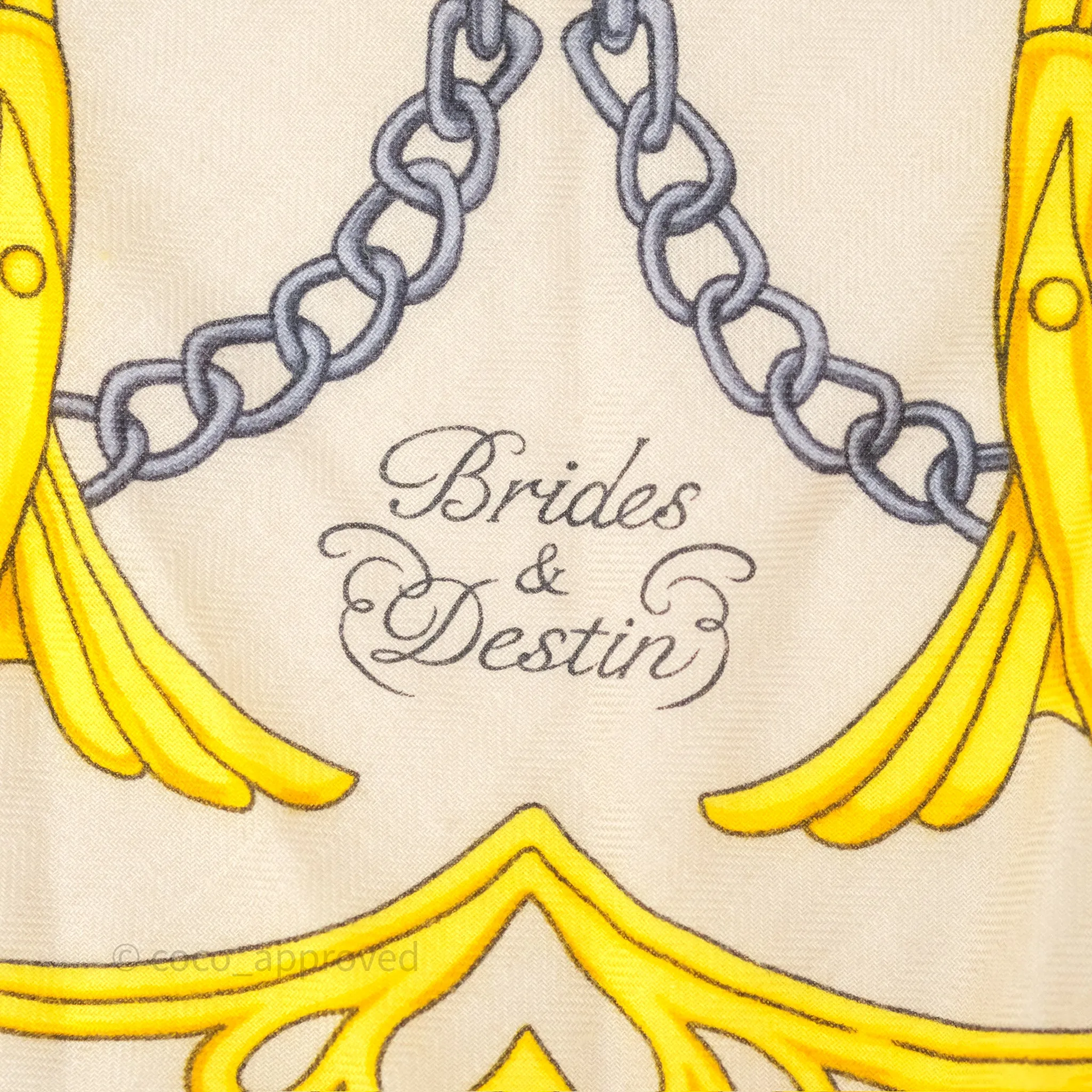 Hermes Brides et Destin Giant Triangle Scarf 94x188cm Cashmere Silk