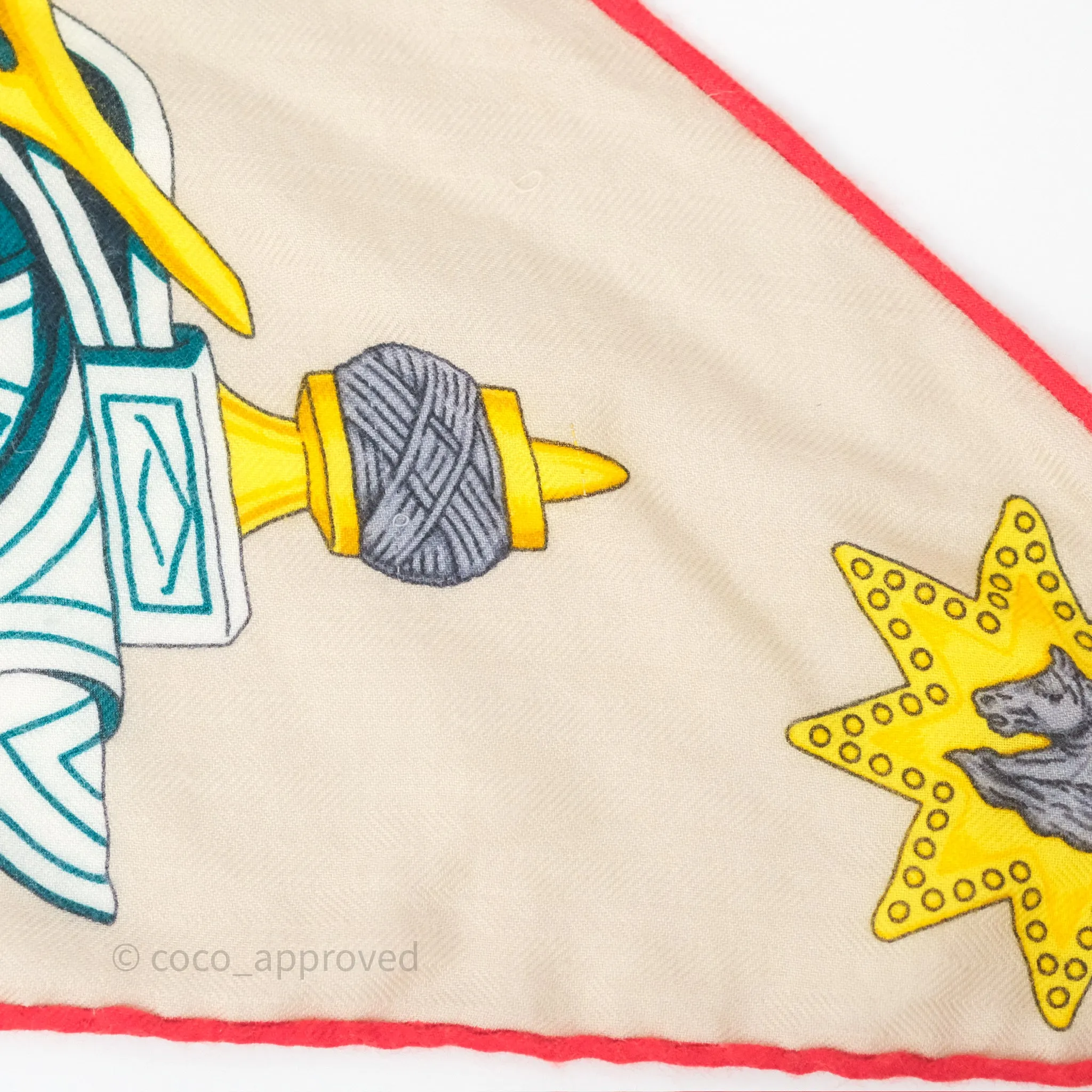 Hermes Brides et Destin Giant Triangle Scarf 94x188cm Cashmere Silk