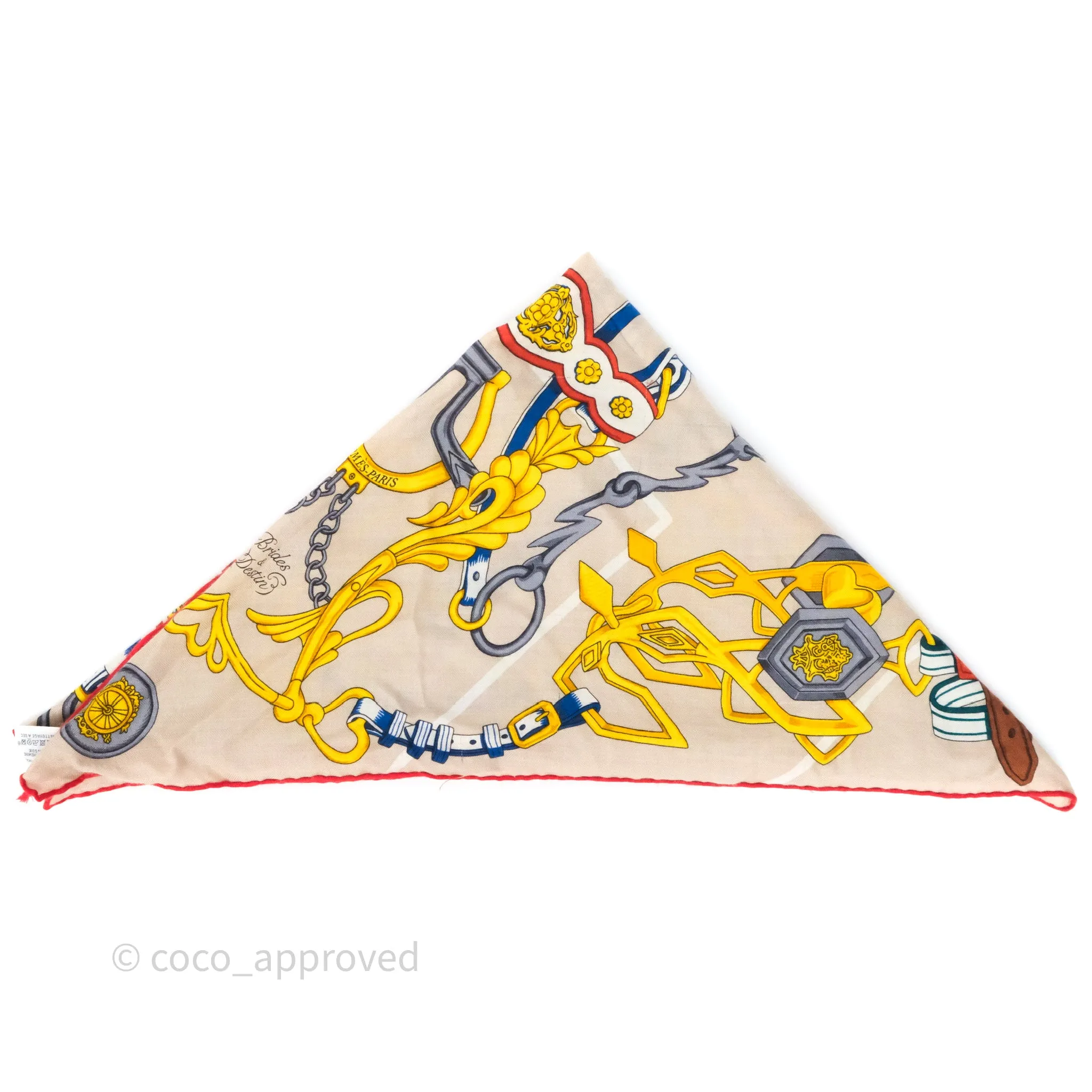 Hermes Brides et Destin Giant Triangle Scarf 94x188cm Cashmere Silk