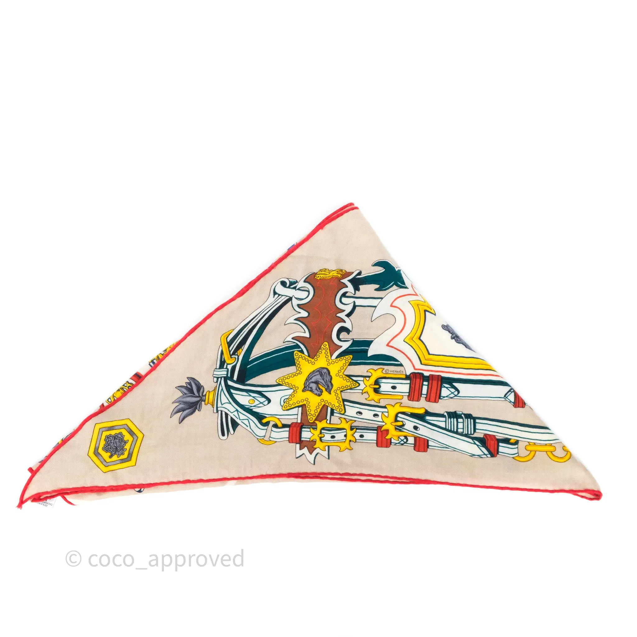Hermes Brides et Destin Giant Triangle Scarf 94x188cm Cashmere Silk