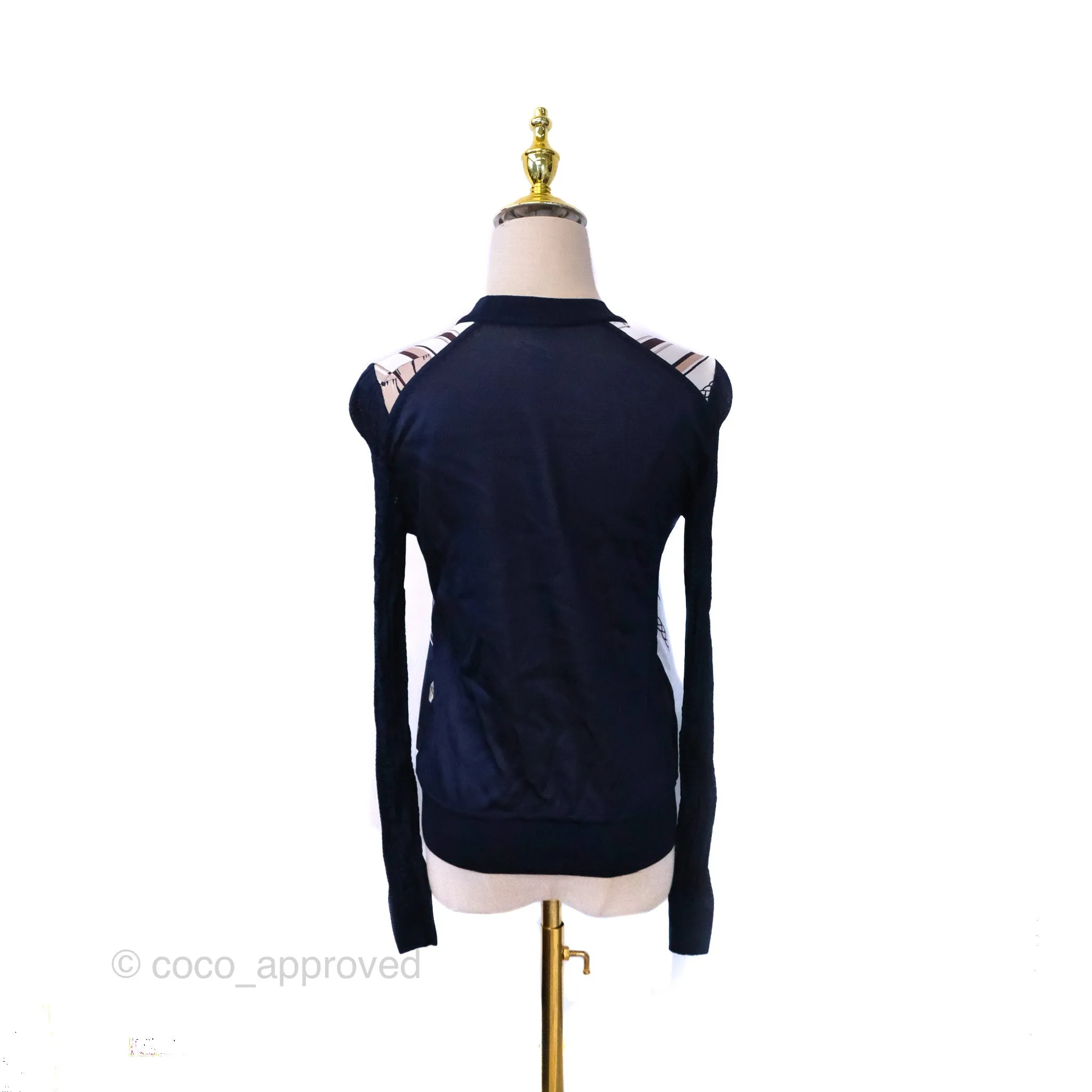 Hermes Cannes et Cannes Long-sleeve Twillaine Sweater Size 34