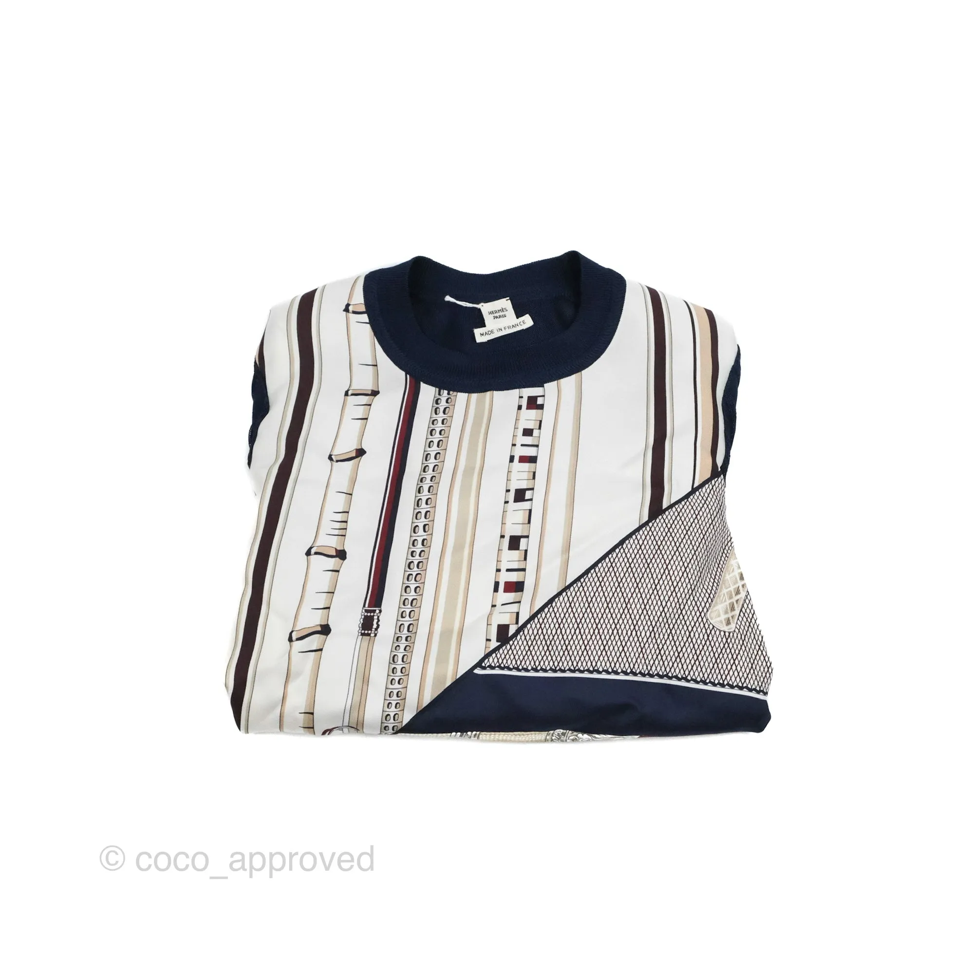 Hermes Cannes et Cannes Long-sleeve Twillaine Sweater Size 34