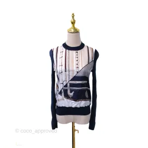 Hermes Cannes et Cannes Long-sleeve Twillaine Sweater Size 34