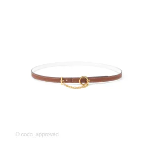 Hermes Carrousel Belt Buckle & Reversible Leather Strap 13mm Gold / Blanc