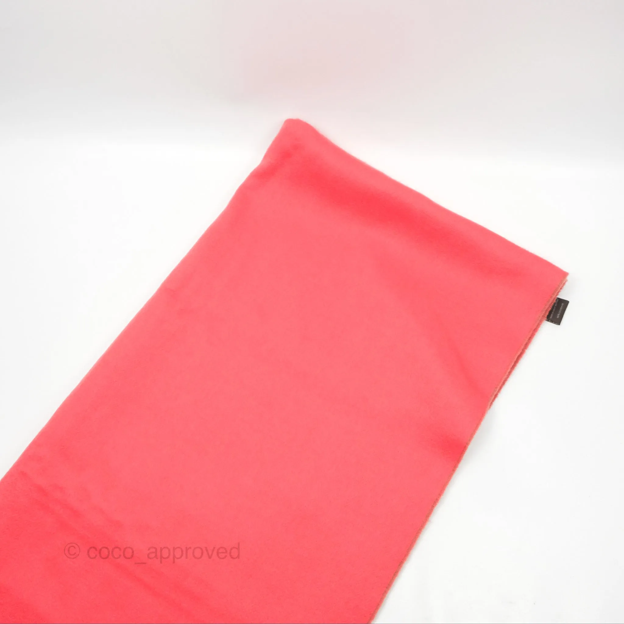 Hermes Cashmere Fringe Double Face Scarf Stole Etoupe/Pink