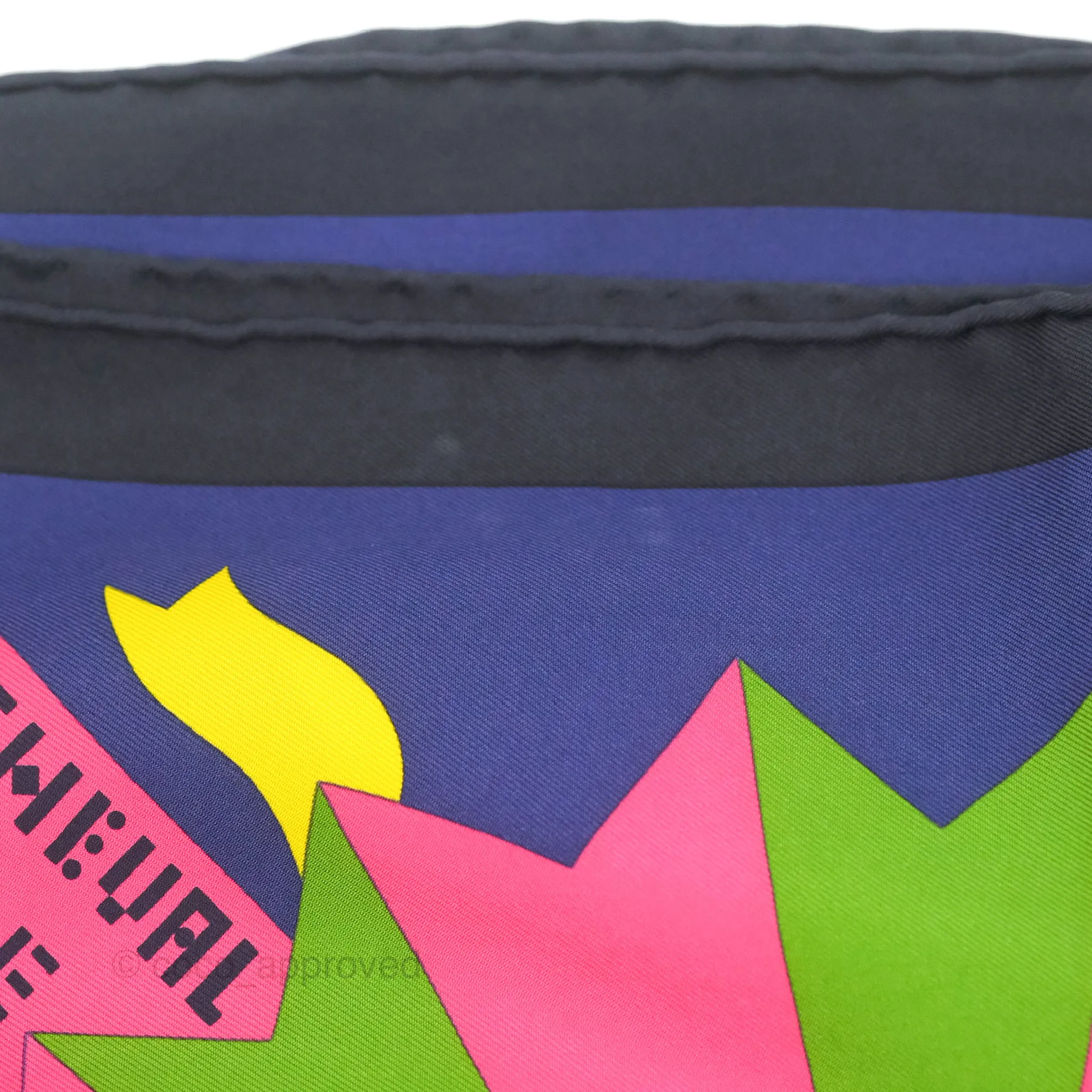 Hermes Cheval De Fete Scarf 90 Indigo /Jaune Vif / Multicolor
