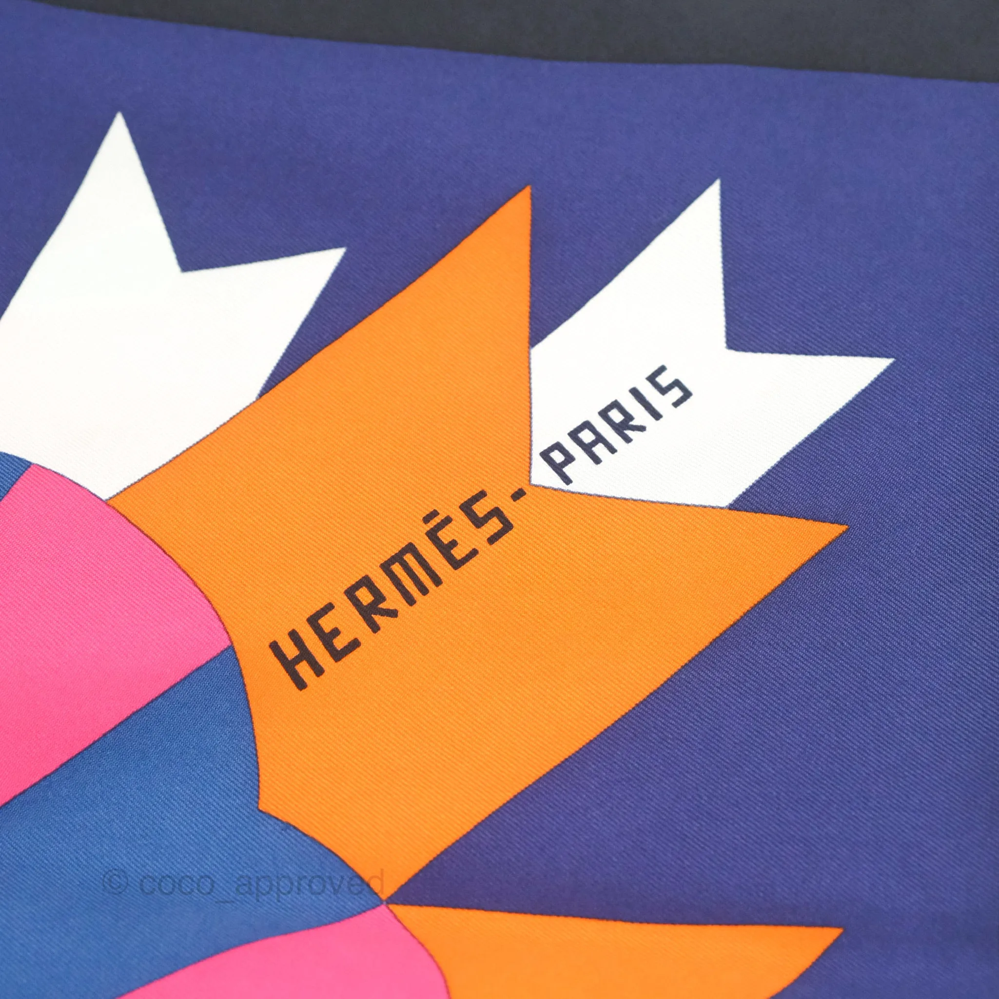 Hermes Cheval De Fete Scarf 90 Indigo /Jaune Vif / Multicolor