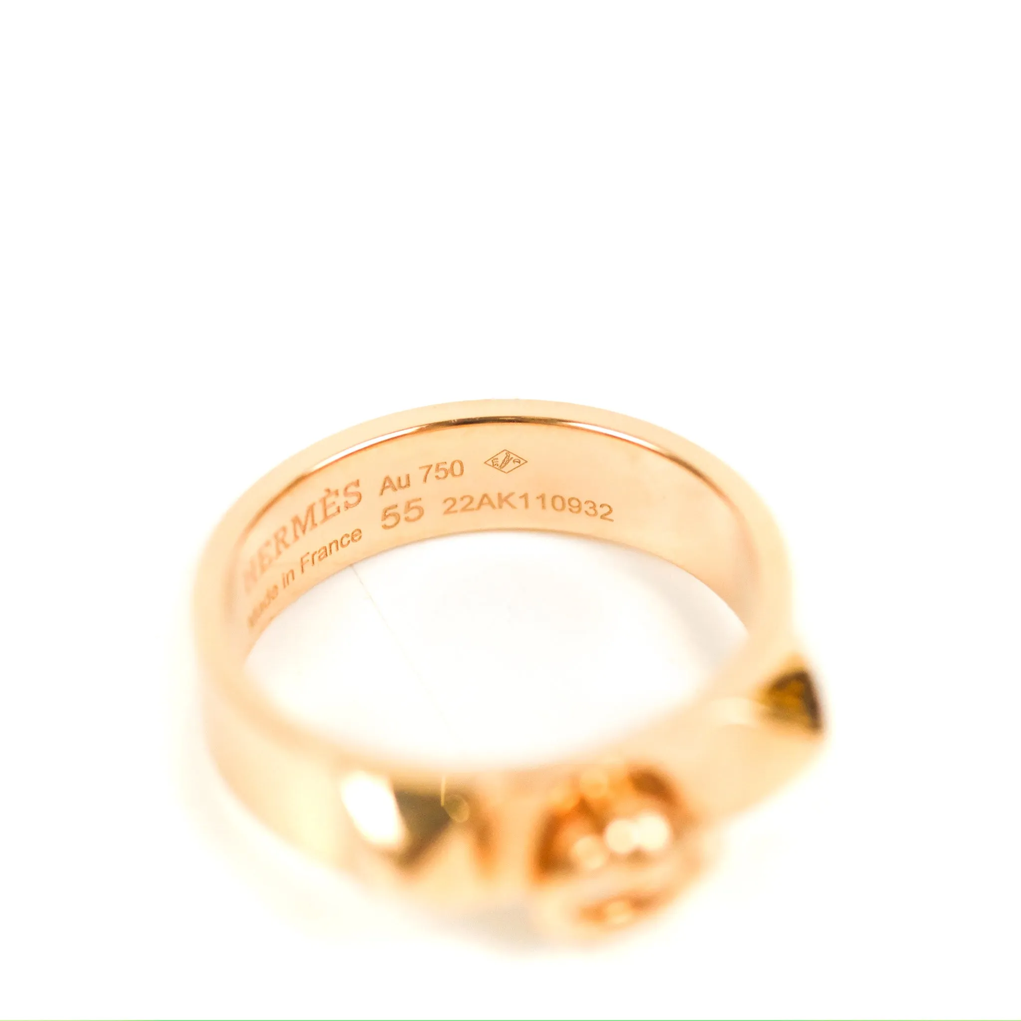 Hermes Collier de Chien Ring PM Rose Gold Size 55