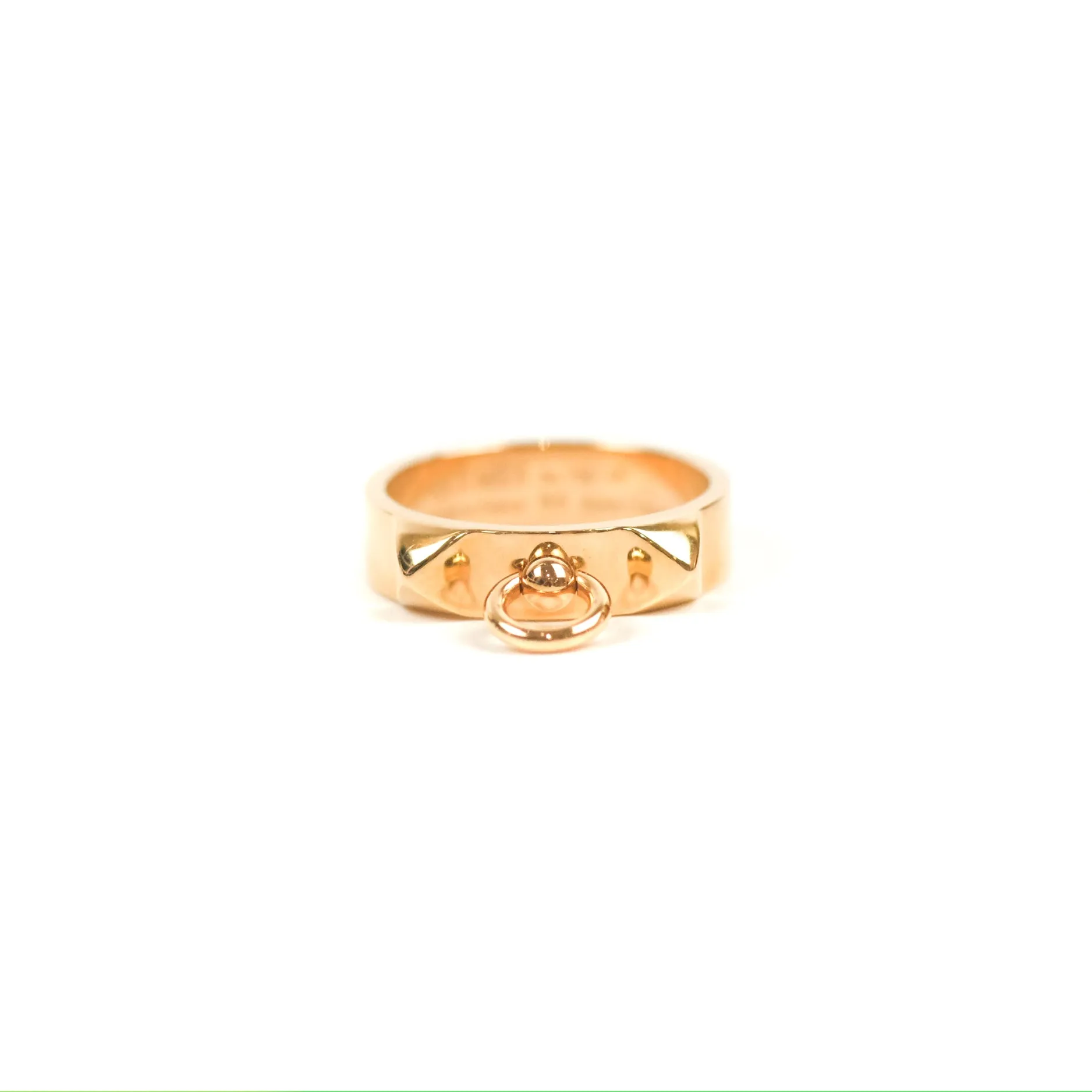 Hermes Collier de Chien Ring PM Rose Gold Size 55