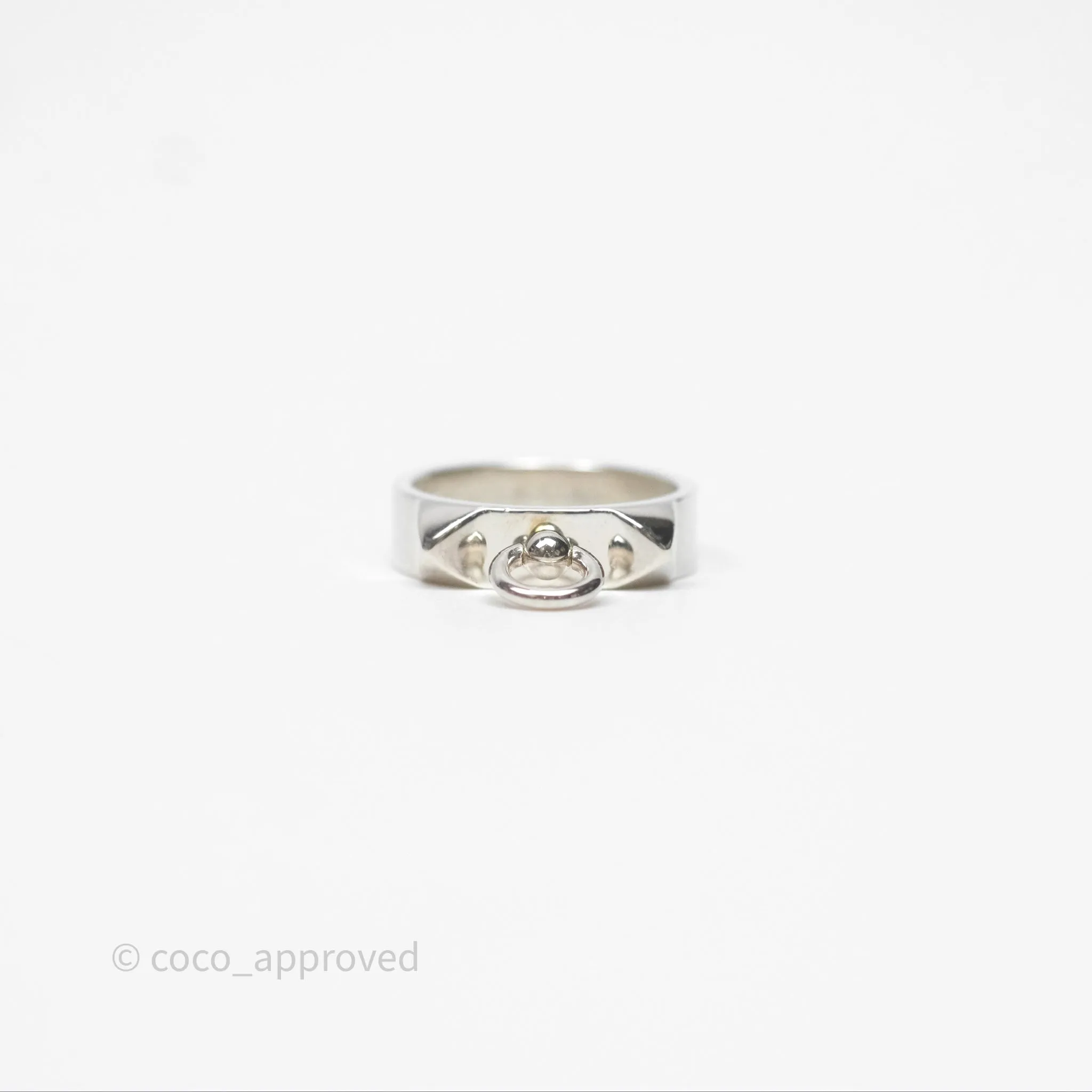 Hermes Collier de Chien Ring PM Sterling Silver Size 51