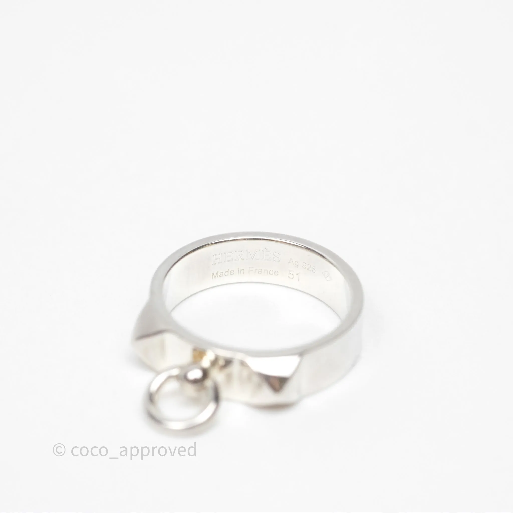 Hermes Collier de Chien Ring PM Sterling Silver Size 51