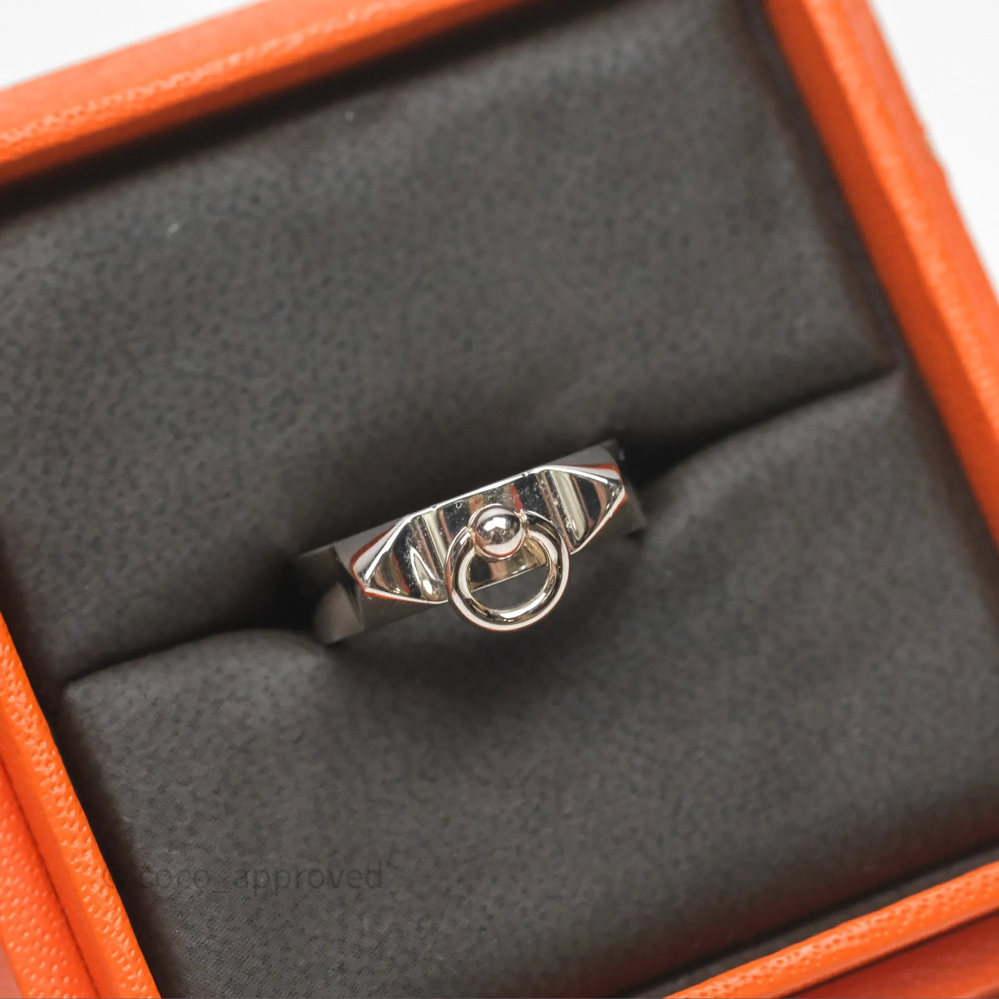 Hermes Collier de Chien Ring PM Sterling Silver Size 51