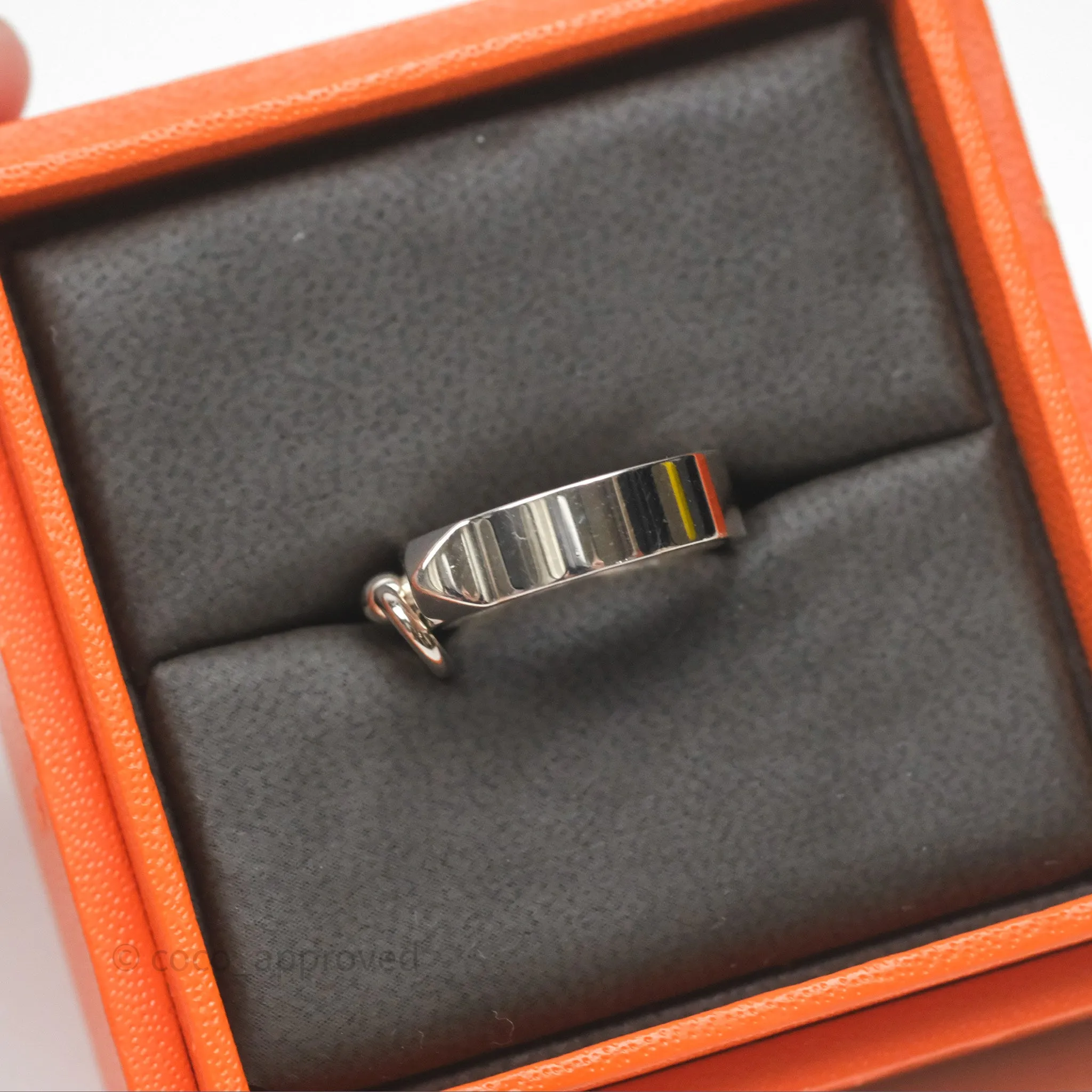 Hermes Collier de Chien Ring PM Sterling Silver Size 51