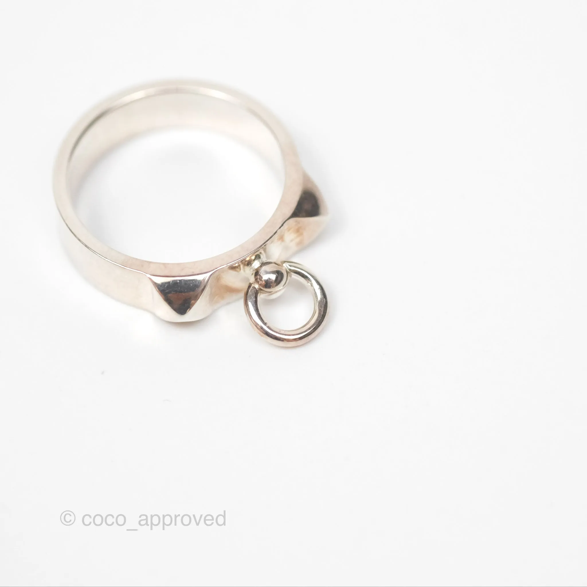 Hermes Collier de Chien Ring PM Sterling Silver Size 52