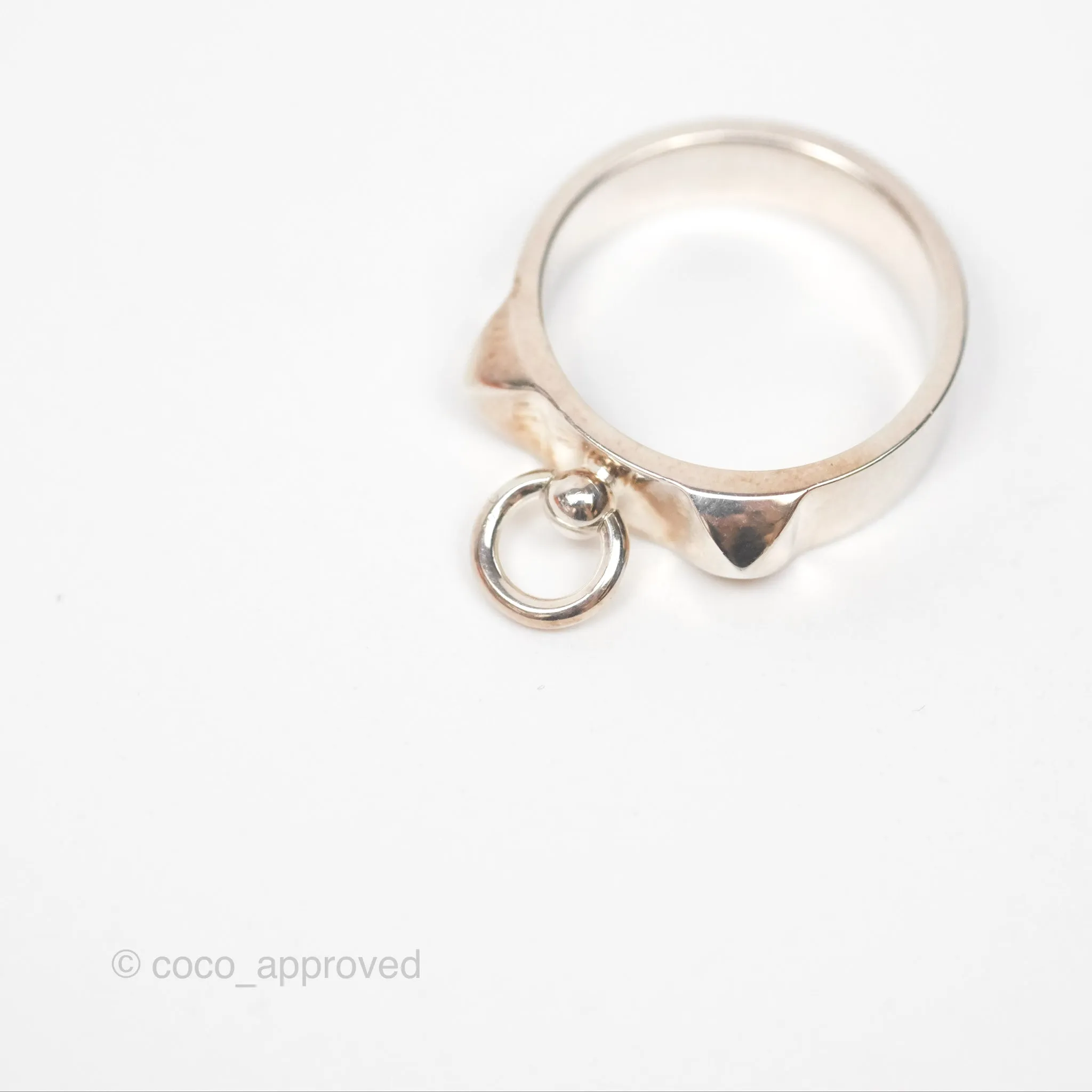 Hermes Collier de Chien Ring PM Sterling Silver Size 52
