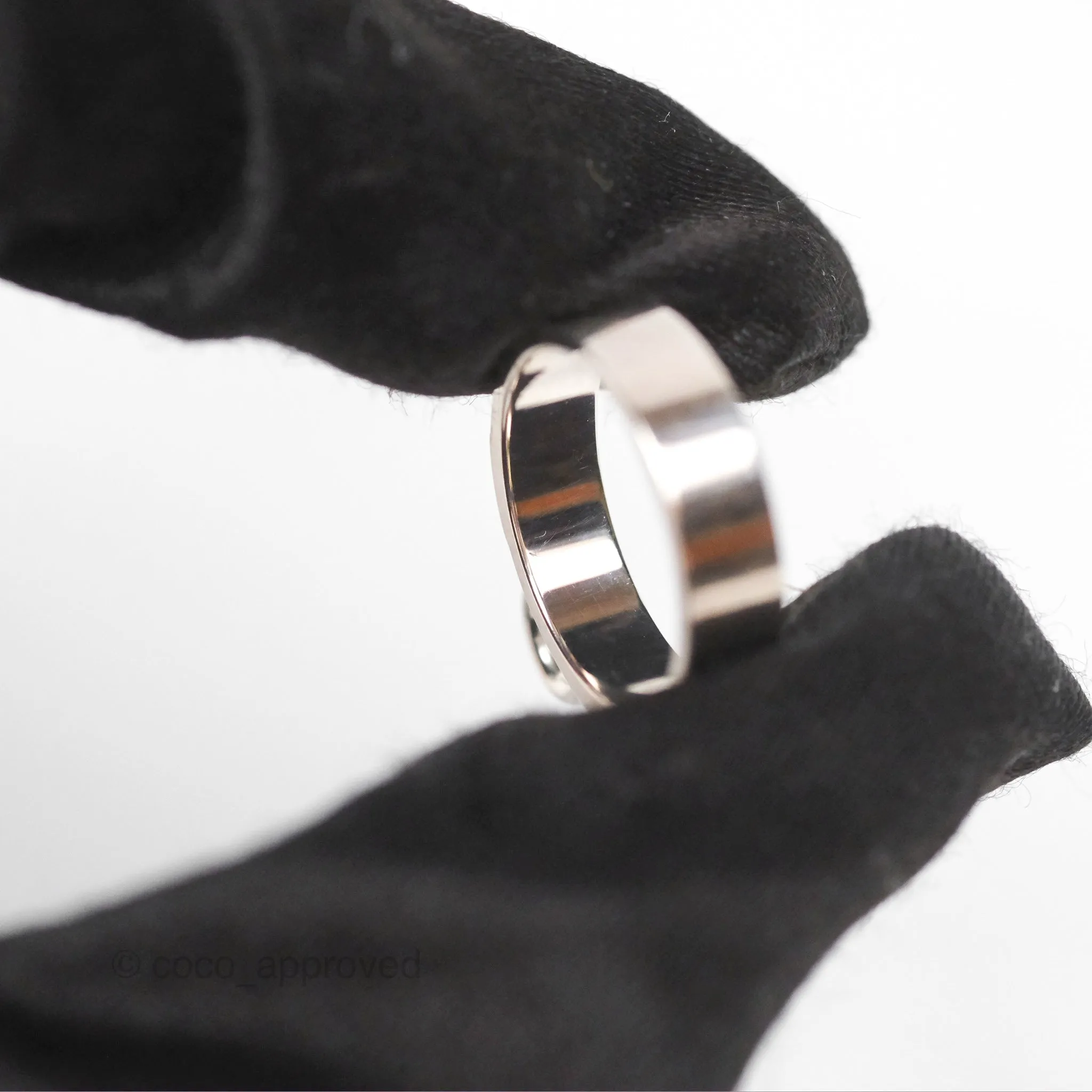 Hermes Collier de Chien Ring PM Sterling Silver Size 52