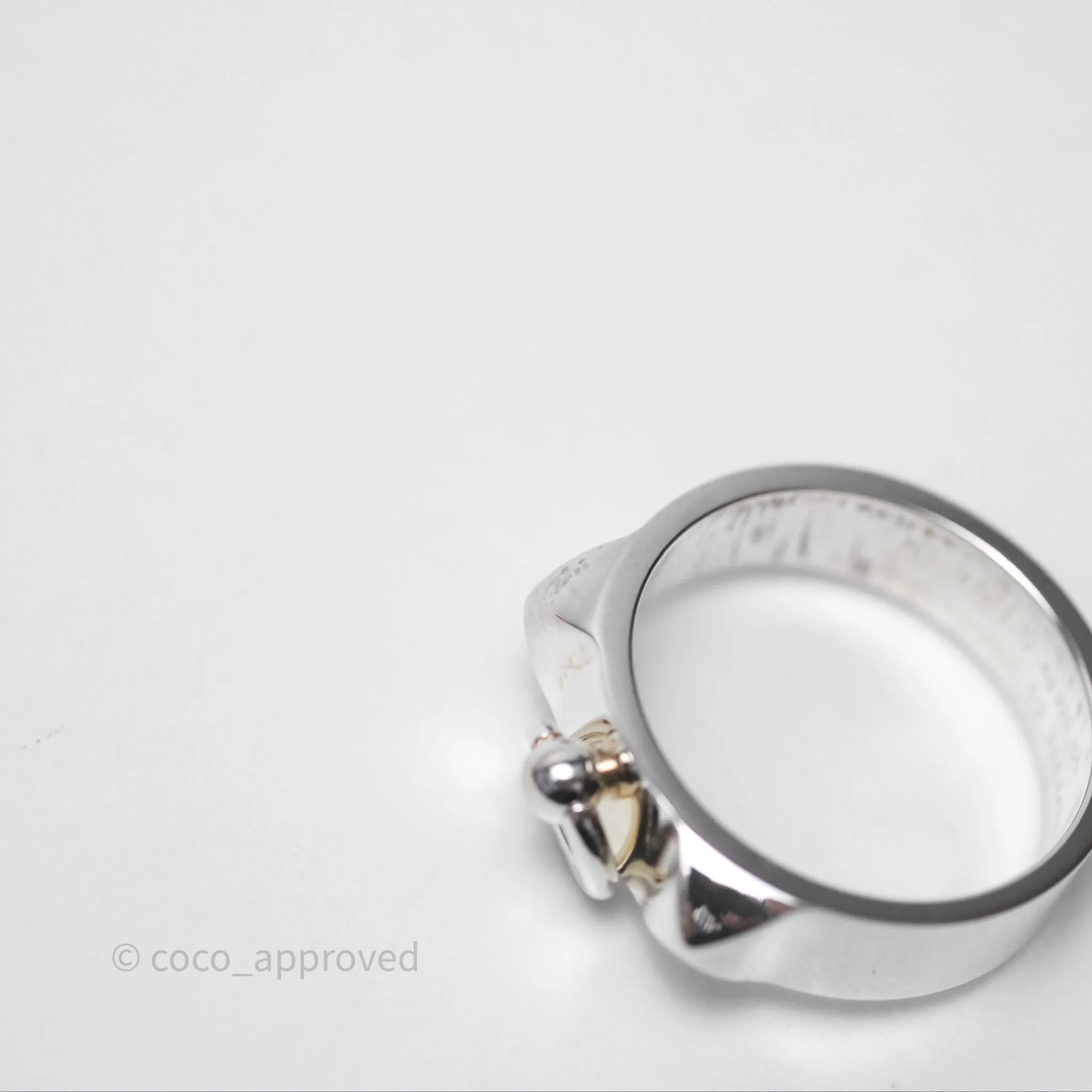 Hermes Collier de Chien Ring PM Sterling Silver Size 53