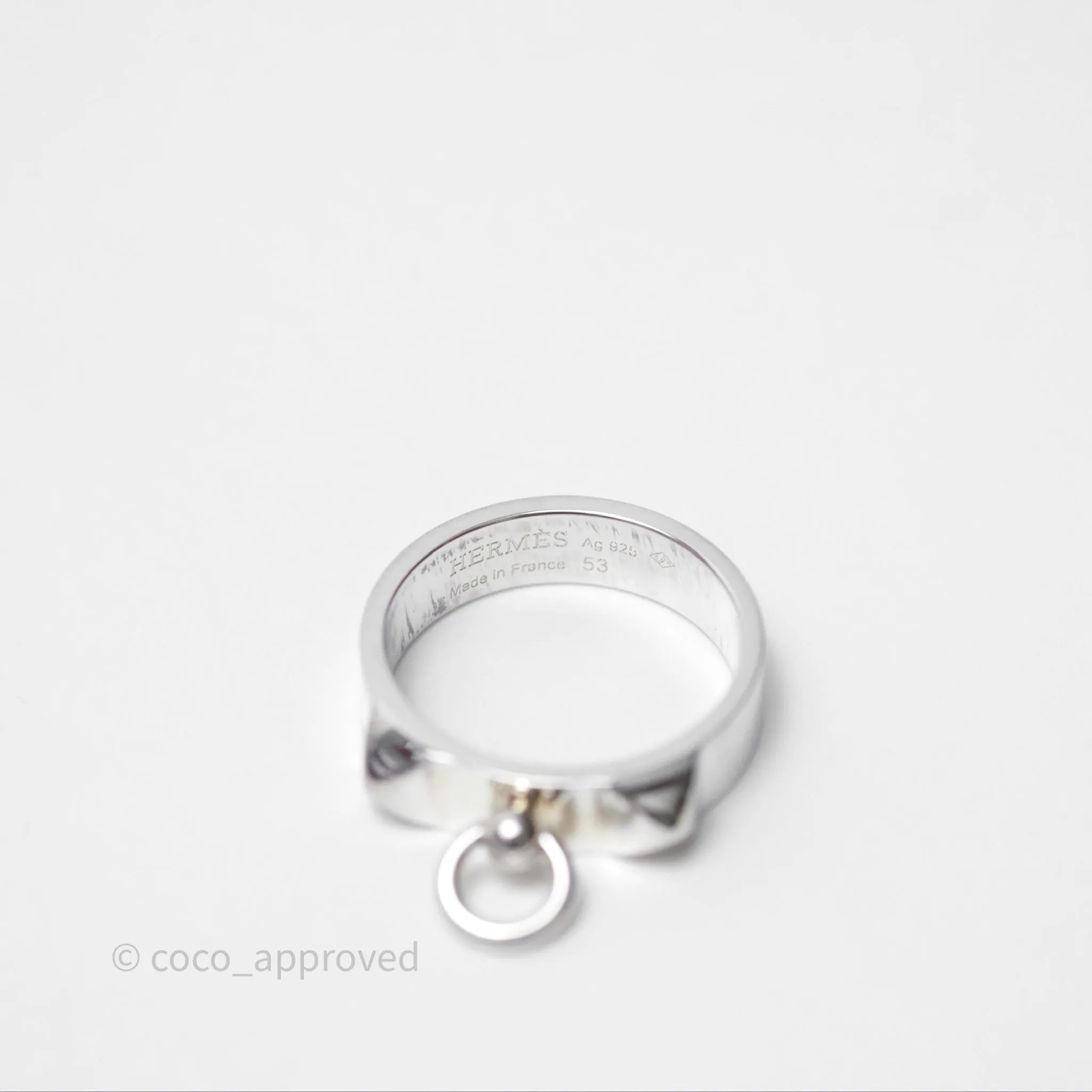 Hermes Collier de Chien Ring PM Sterling Silver Size 53