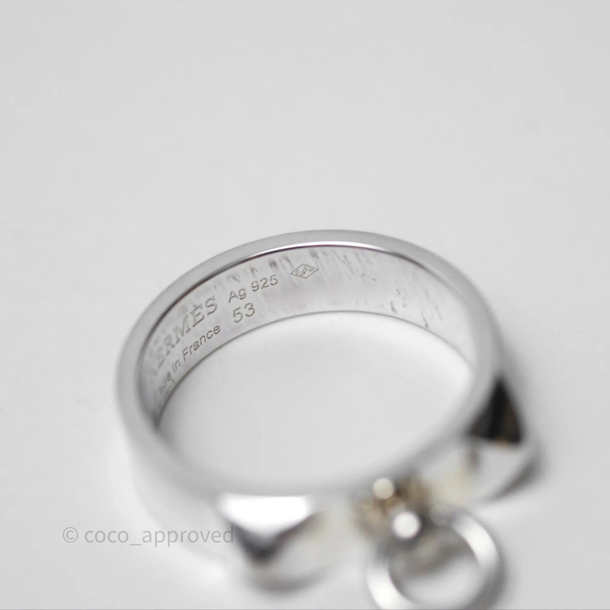 Hermes Collier de Chien Ring PM Sterling Silver Size 53