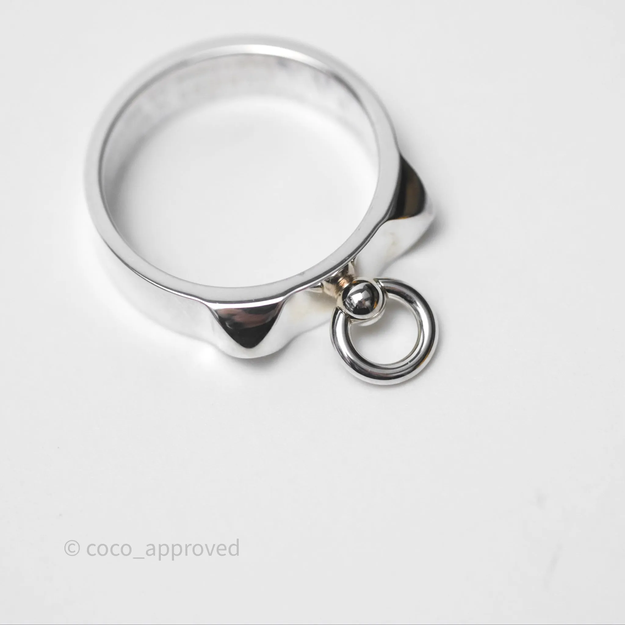Hermes Collier de Chien Ring PM Sterling Silver Size 53