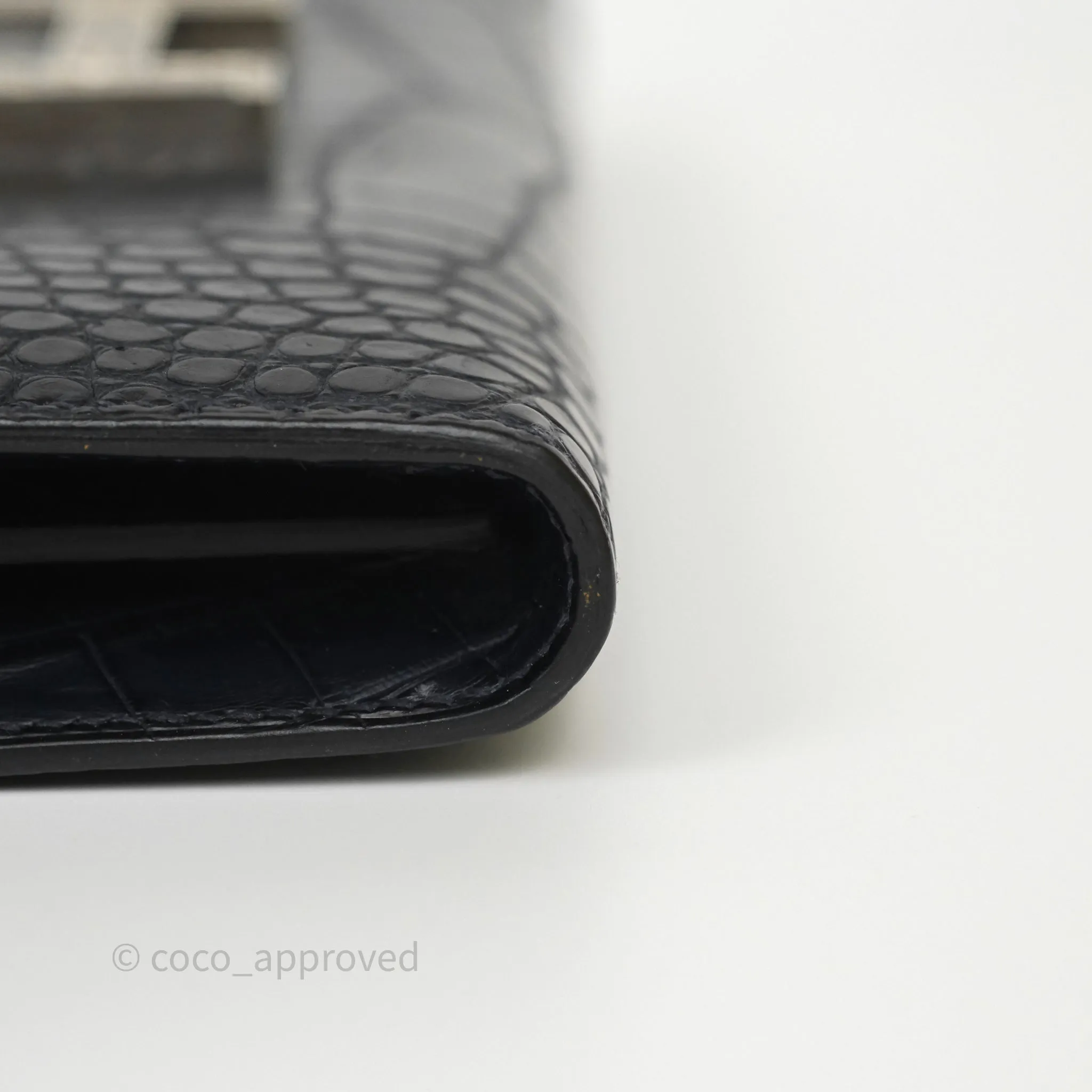 Hermes Constance Wallet Bleu Nuit 2Z Matte Alligator Ombre Lizard Buckle