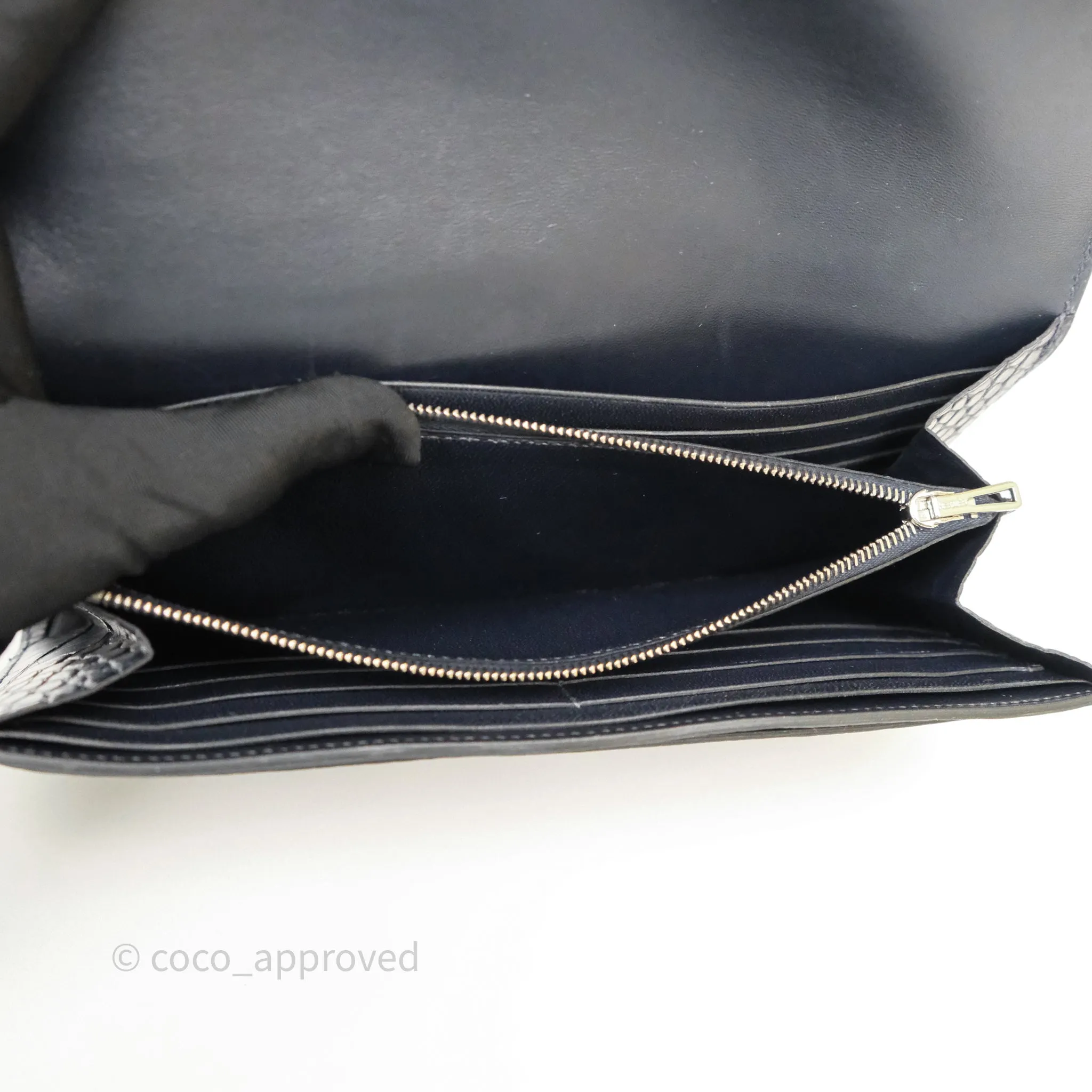 Hermes Constance Wallet Bleu Nuit 2Z Matte Alligator Ombre Lizard Buckle