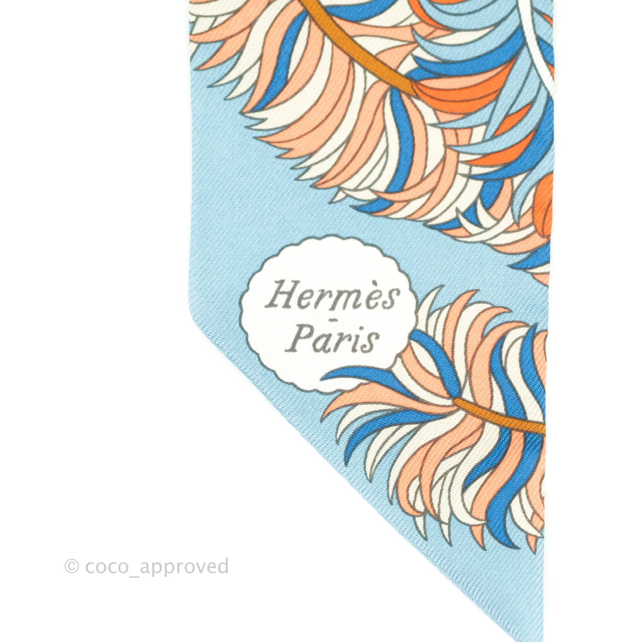 Hermes DE L'Ombrelle Aux Due Twilly Bleu/Potiron/Creme