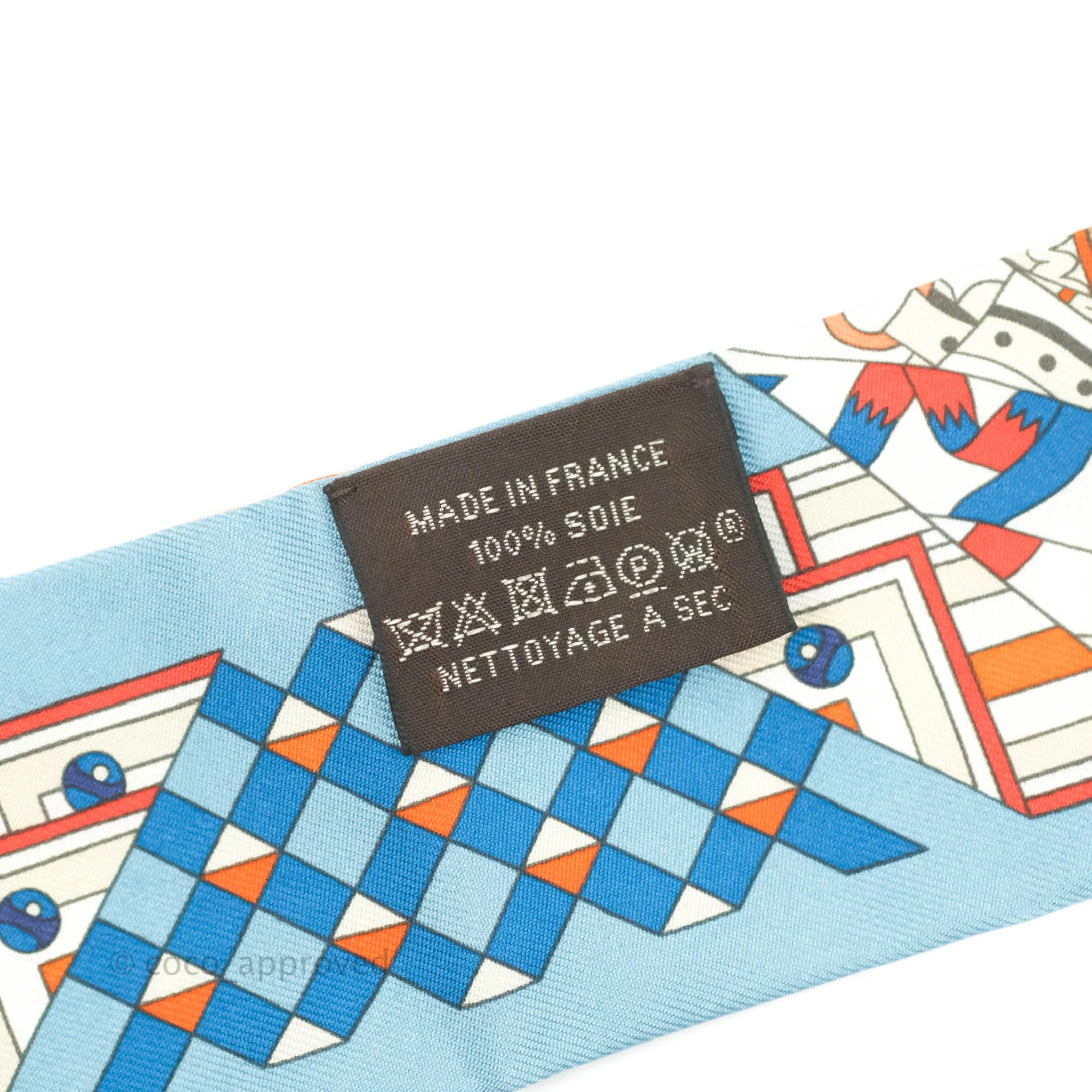 Hermes DE L'Ombrelle Aux Due Twilly Bleu/Potiron/Creme