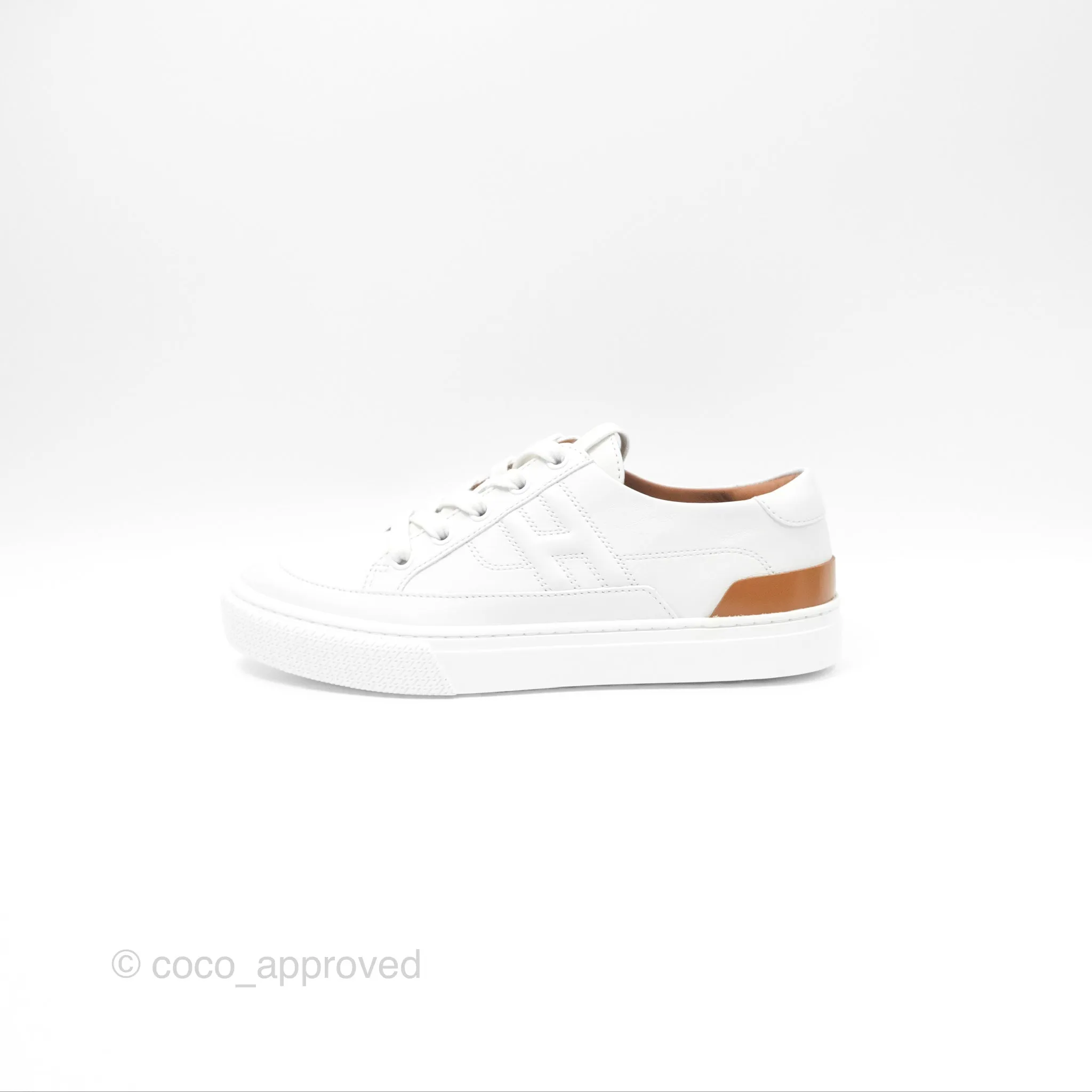 Hermes Deep Sneaker Calfskin White Size 36