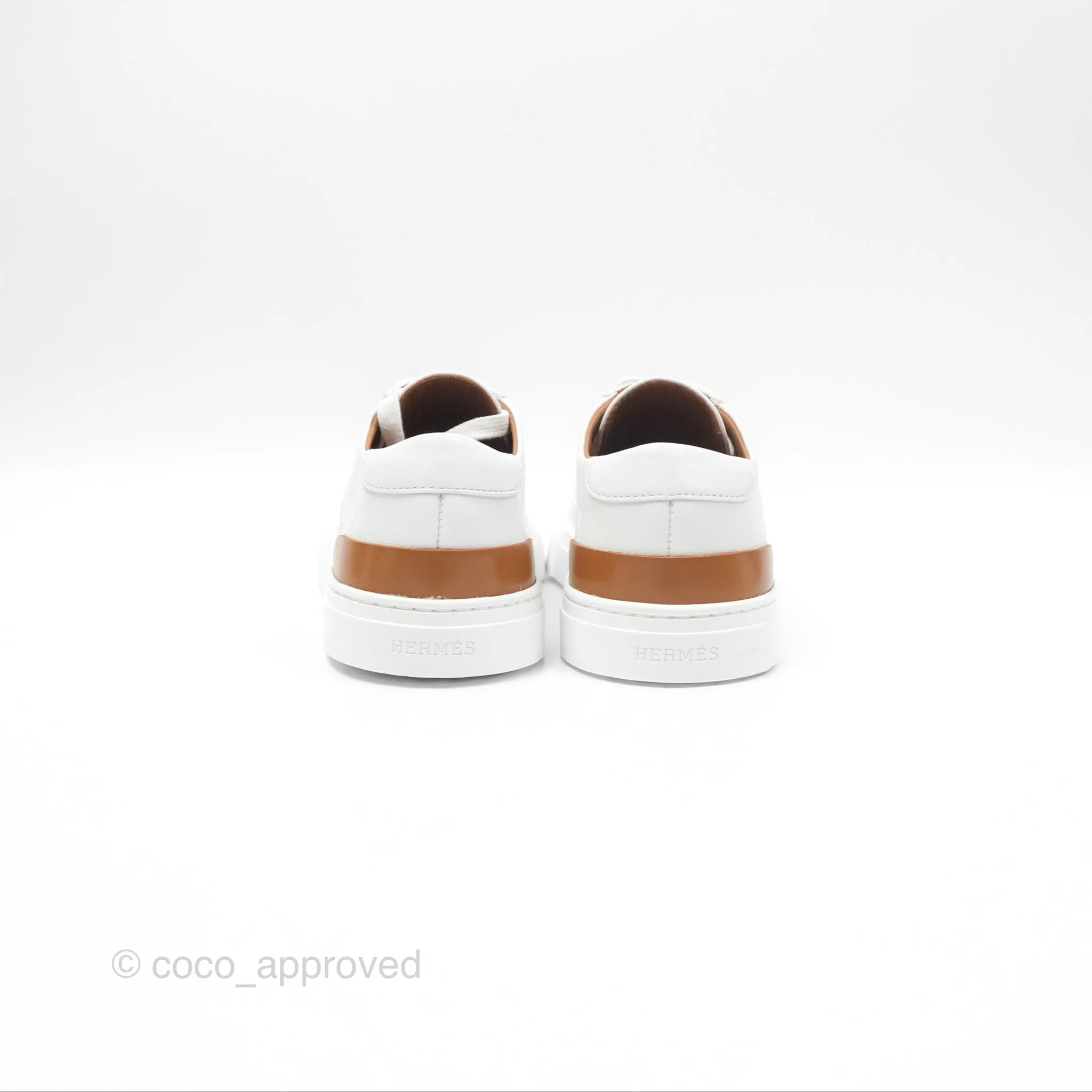 Hermes Deep Sneaker Calfskin White Size 36