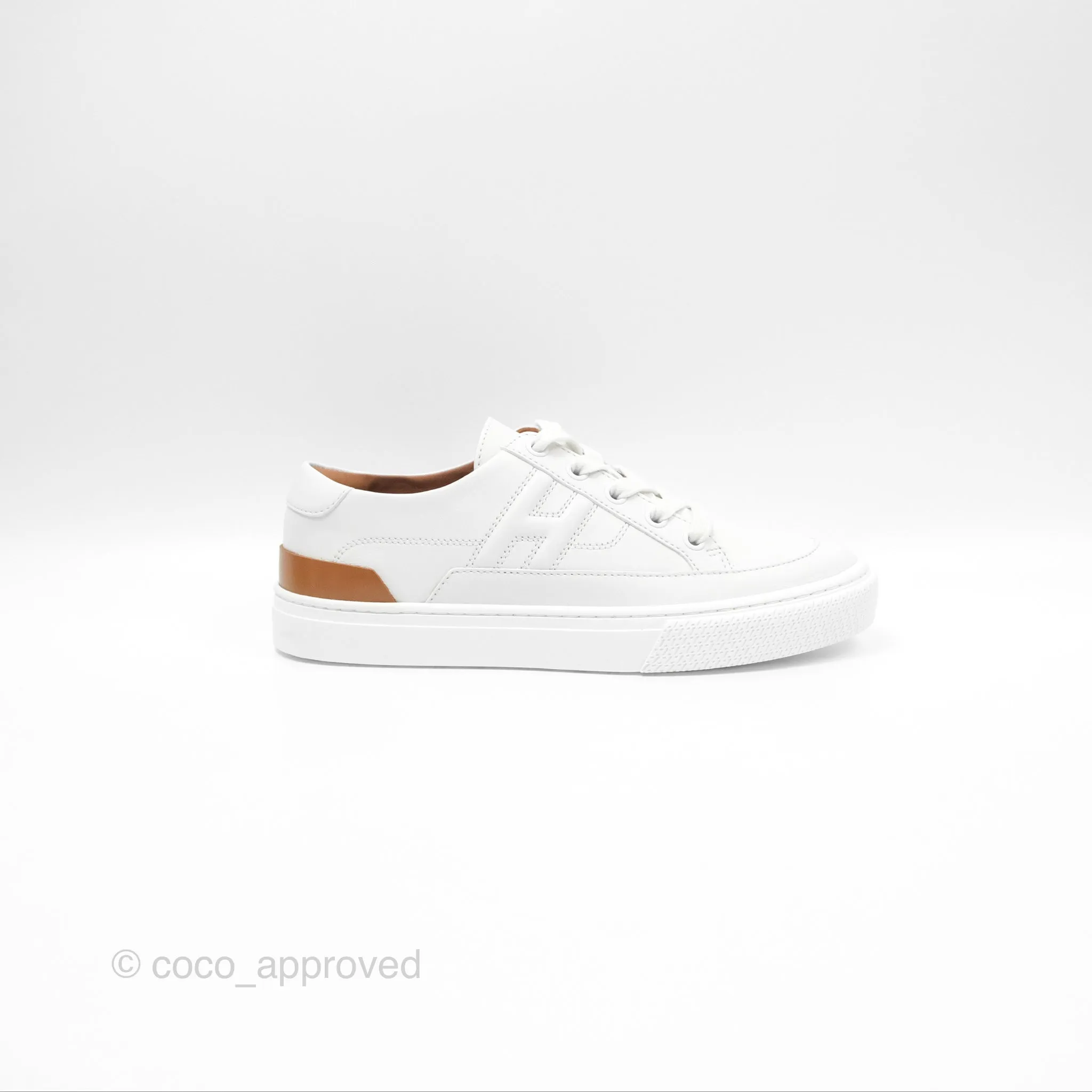 Hermes Deep Sneaker Calfskin White Size 36