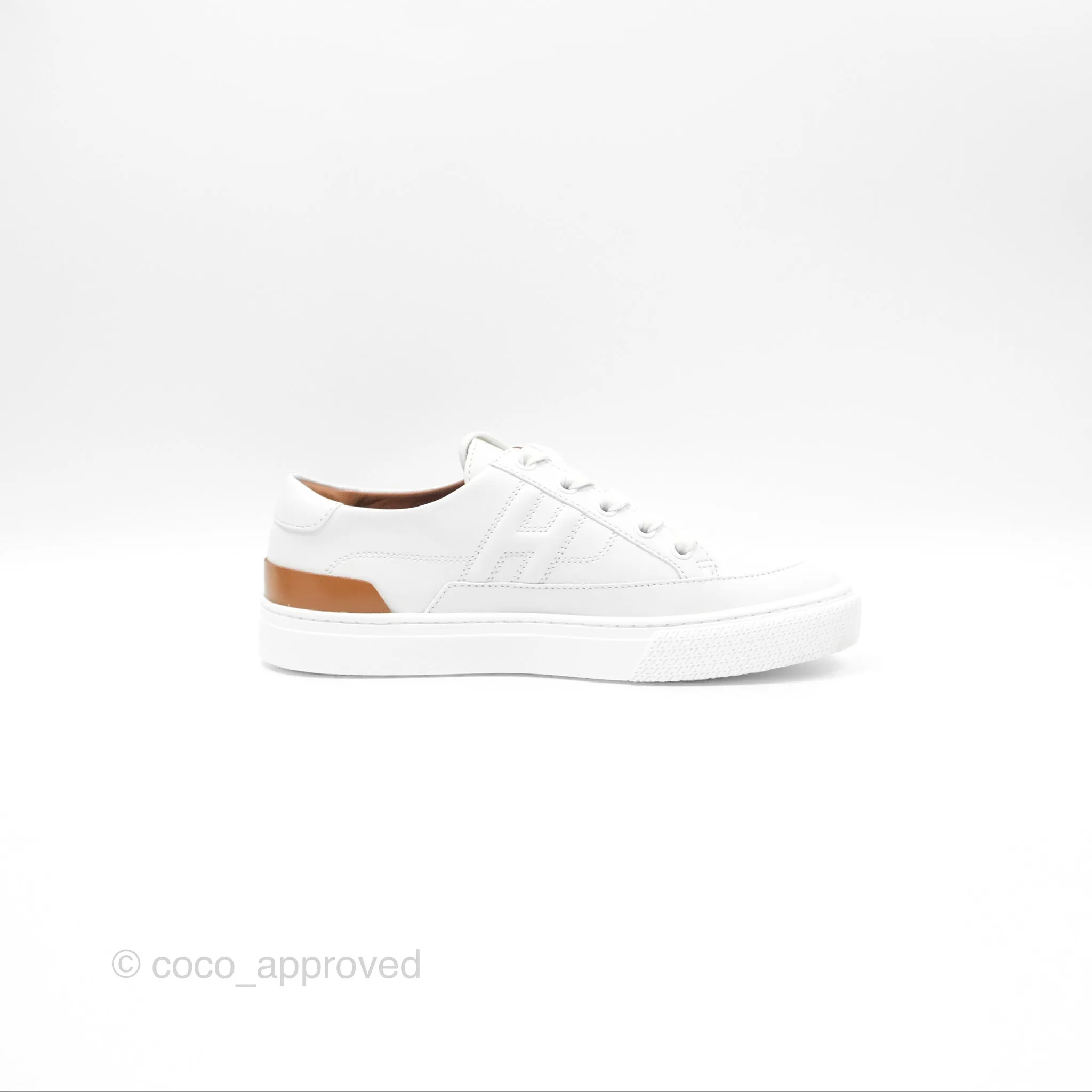 Hermes Deep Sneaker Calfskin White Size 36