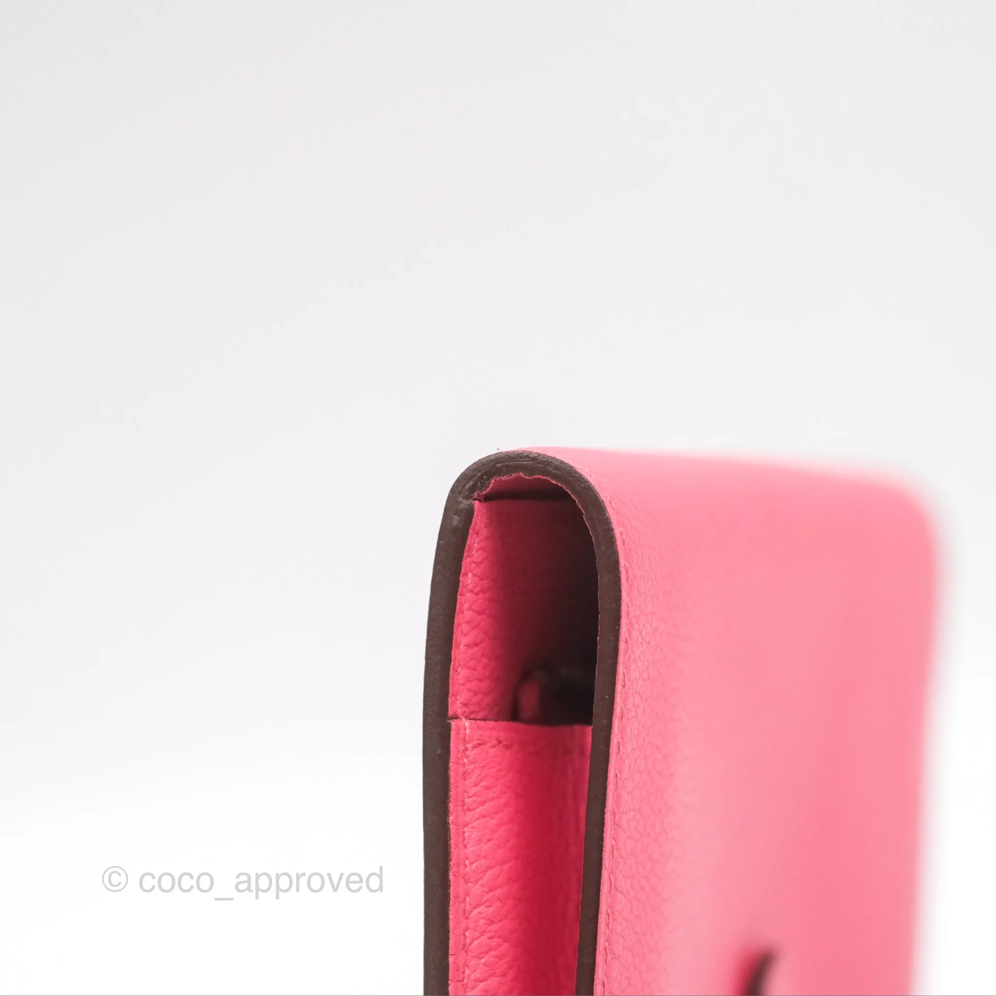 Hermes Dogon Compact Wallet Rose Azale Evercolor Palladium Hardware