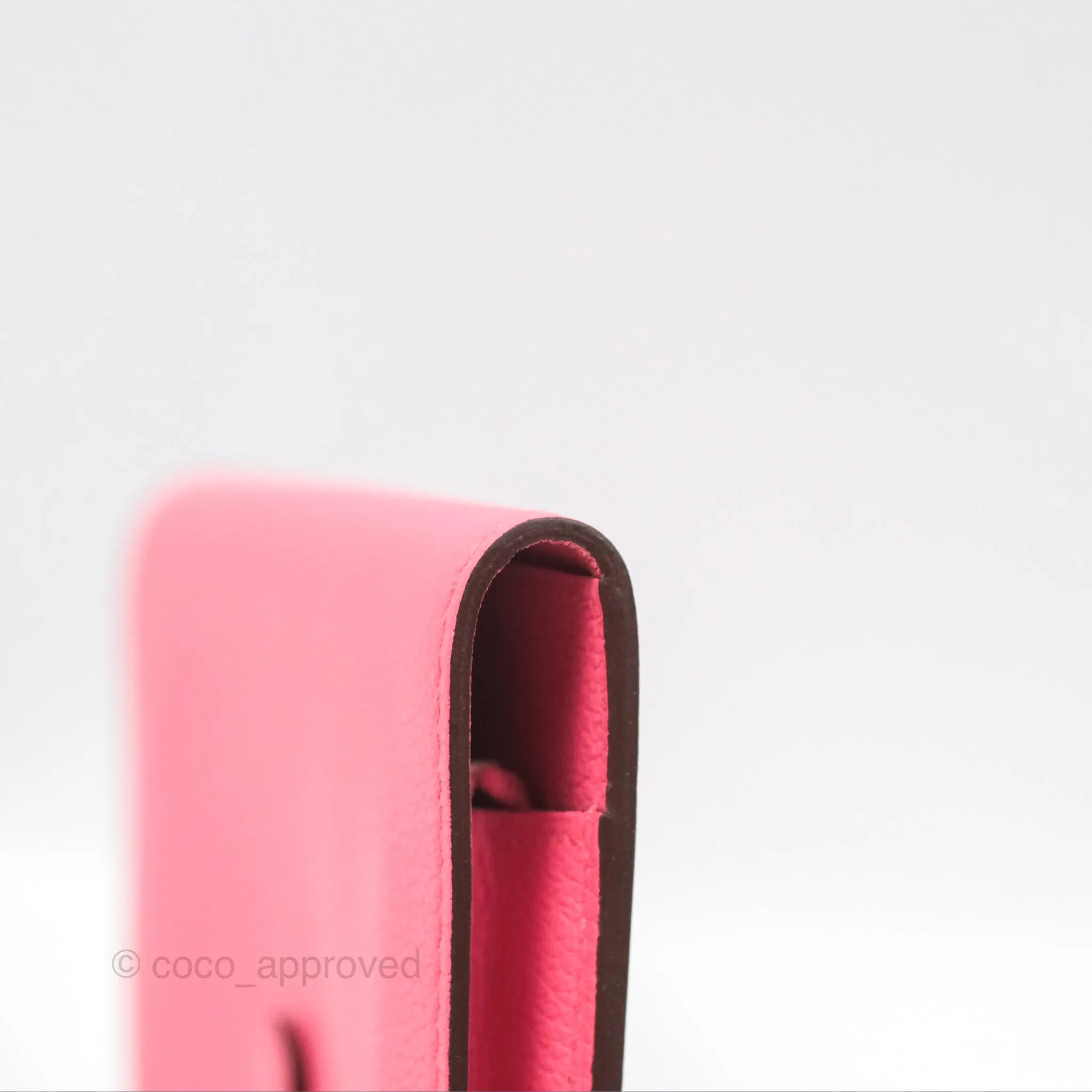 Hermes Dogon Compact Wallet Rose Azale Evercolor Palladium Hardware