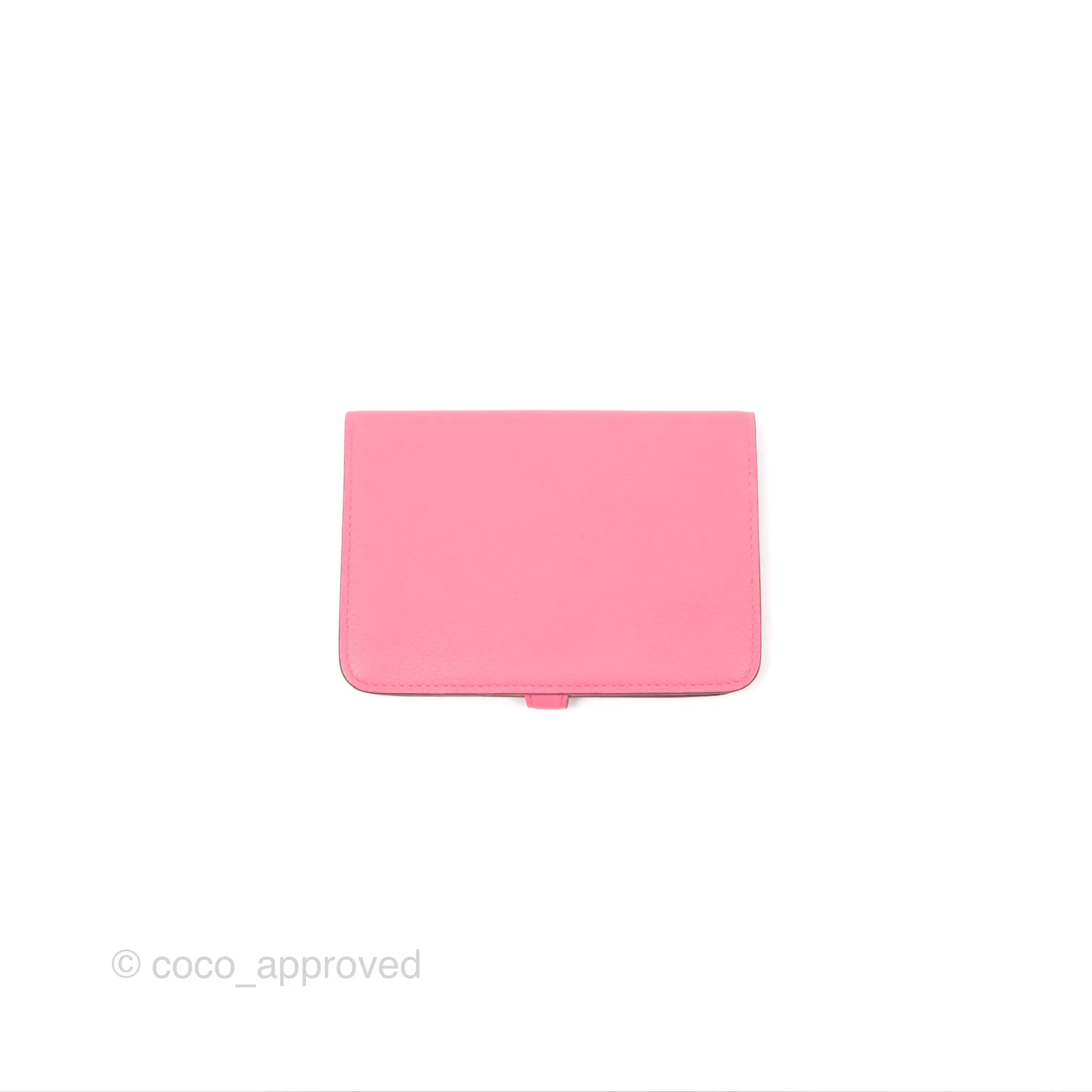 Hermes Dogon Compact Wallet Rose Azale Evercolor Palladium Hardware