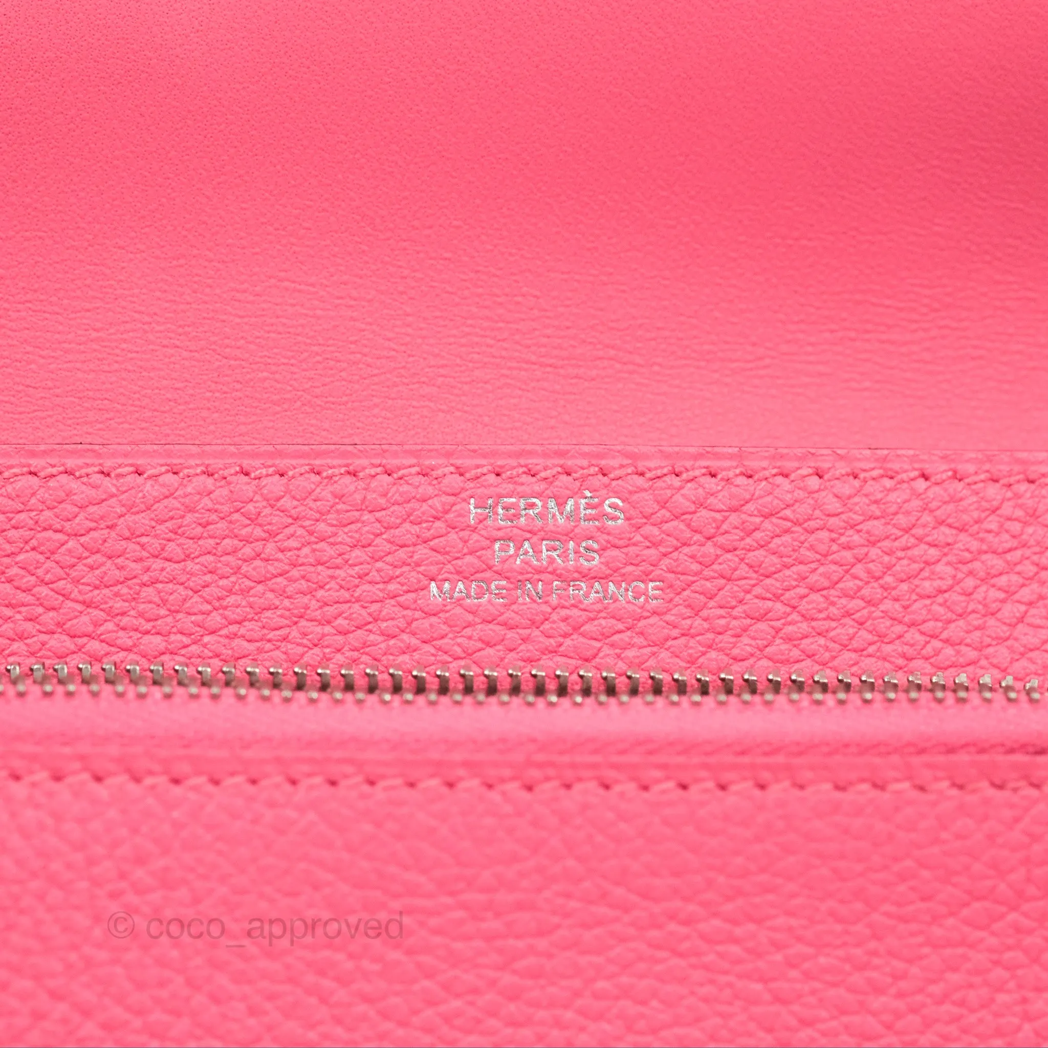 Hermes Dogon Compact Wallet Rose Azale Evercolor Palladium Hardware