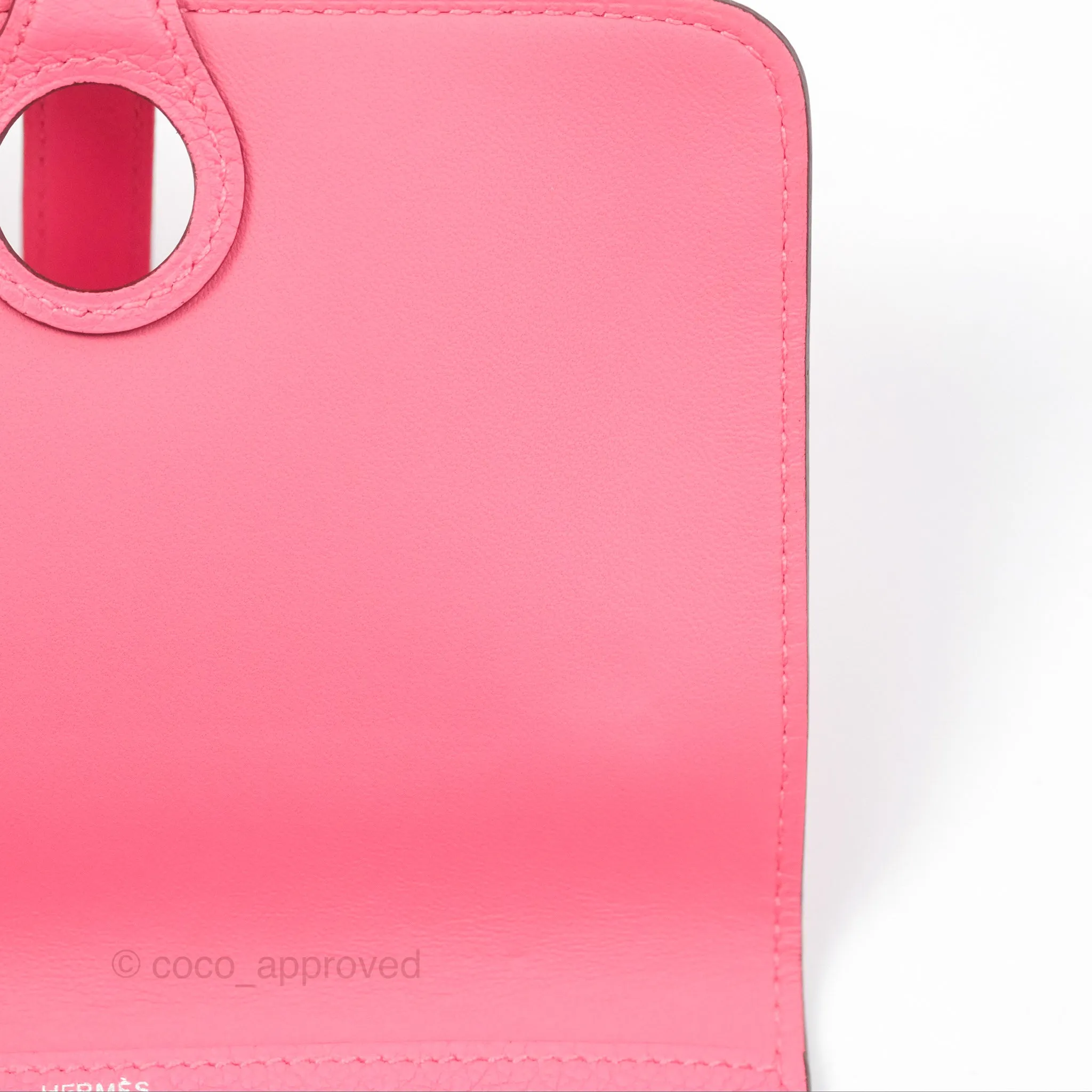 Hermes Dogon Compact Wallet Rose Azale Evercolor Palladium Hardware