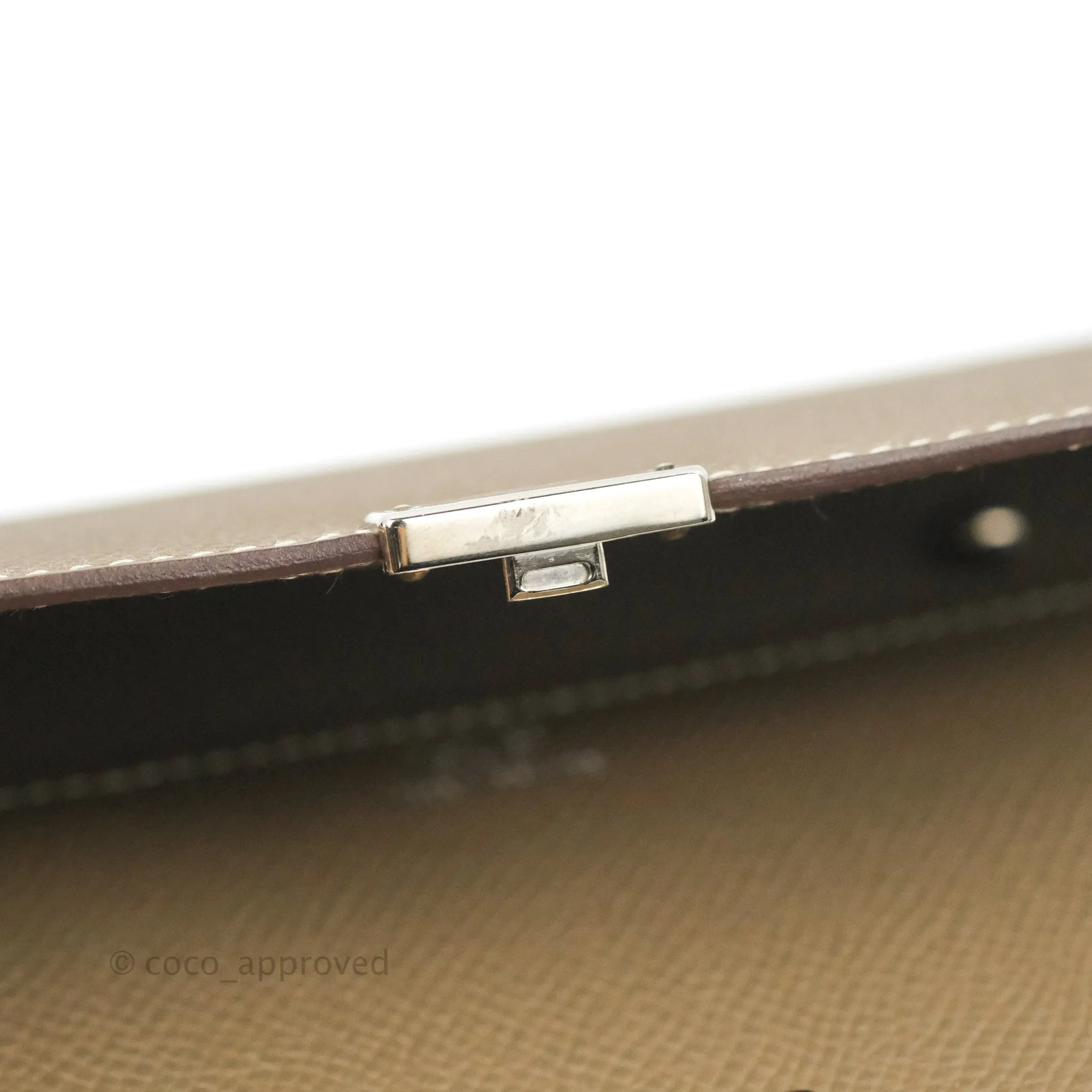 Hermes Epsom Clic 16 Wallet Etoupe 18 Palladium Hardware