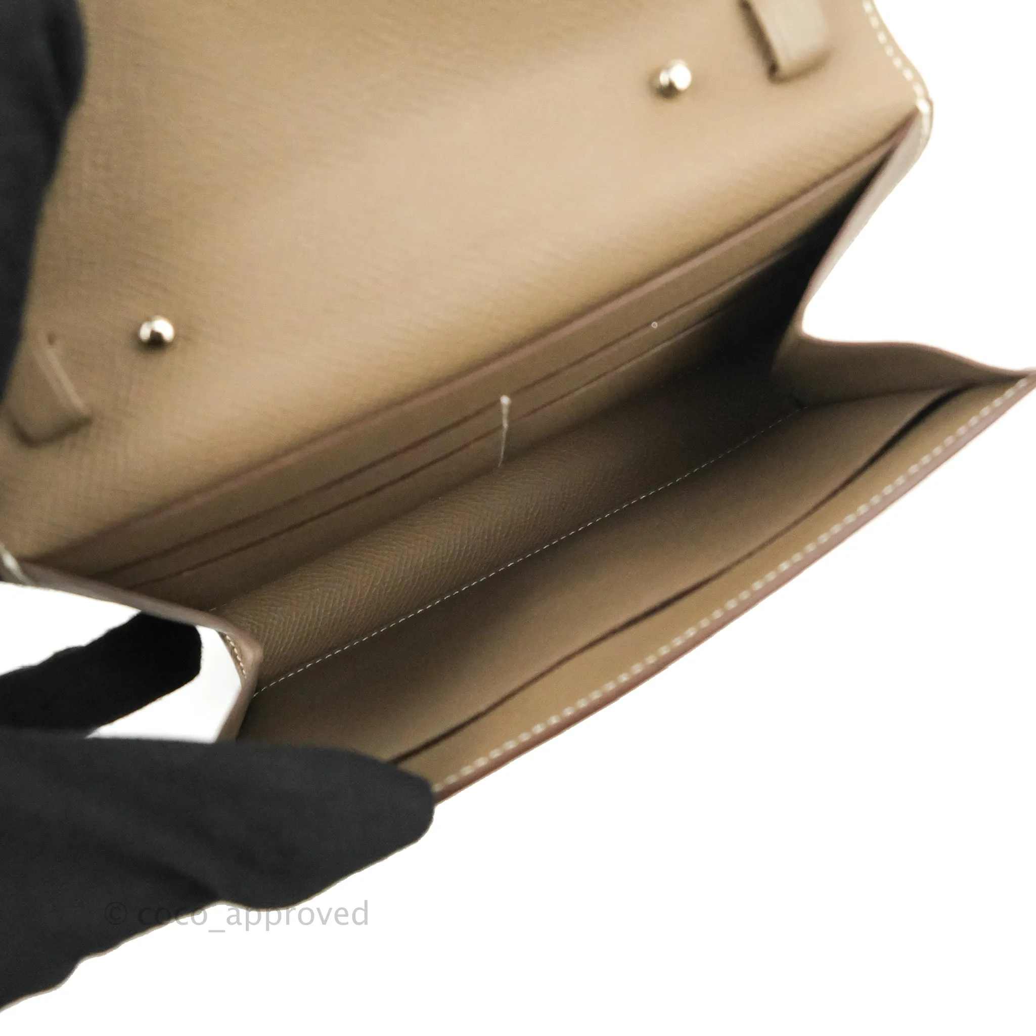 Hermes Epsom Clic 16 Wallet Etoupe 18 Palladium Hardware